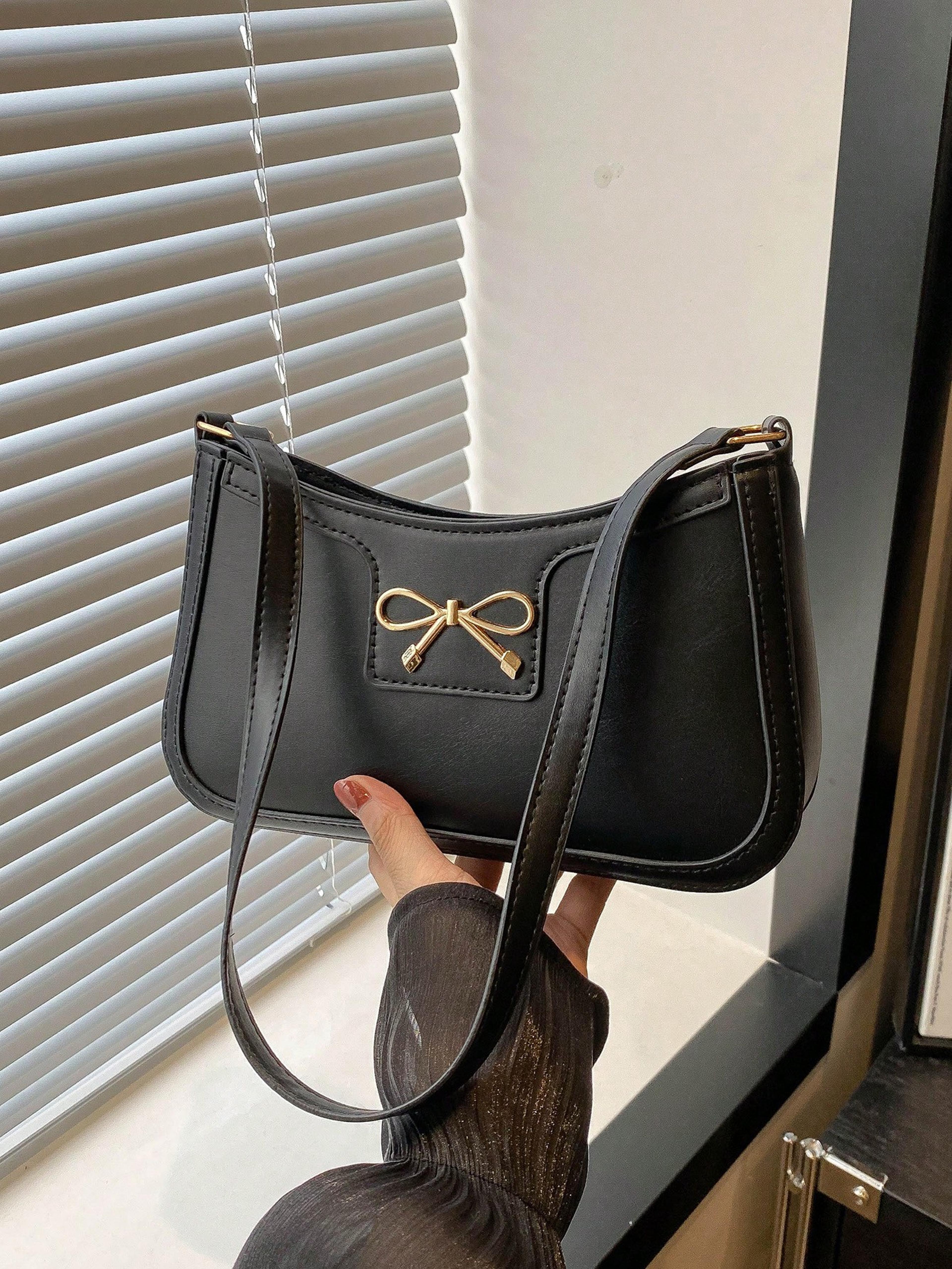 korean fashion women handbag, autumn/winter crossbody bag, commuting shoulder under-arm bag with bow decoration