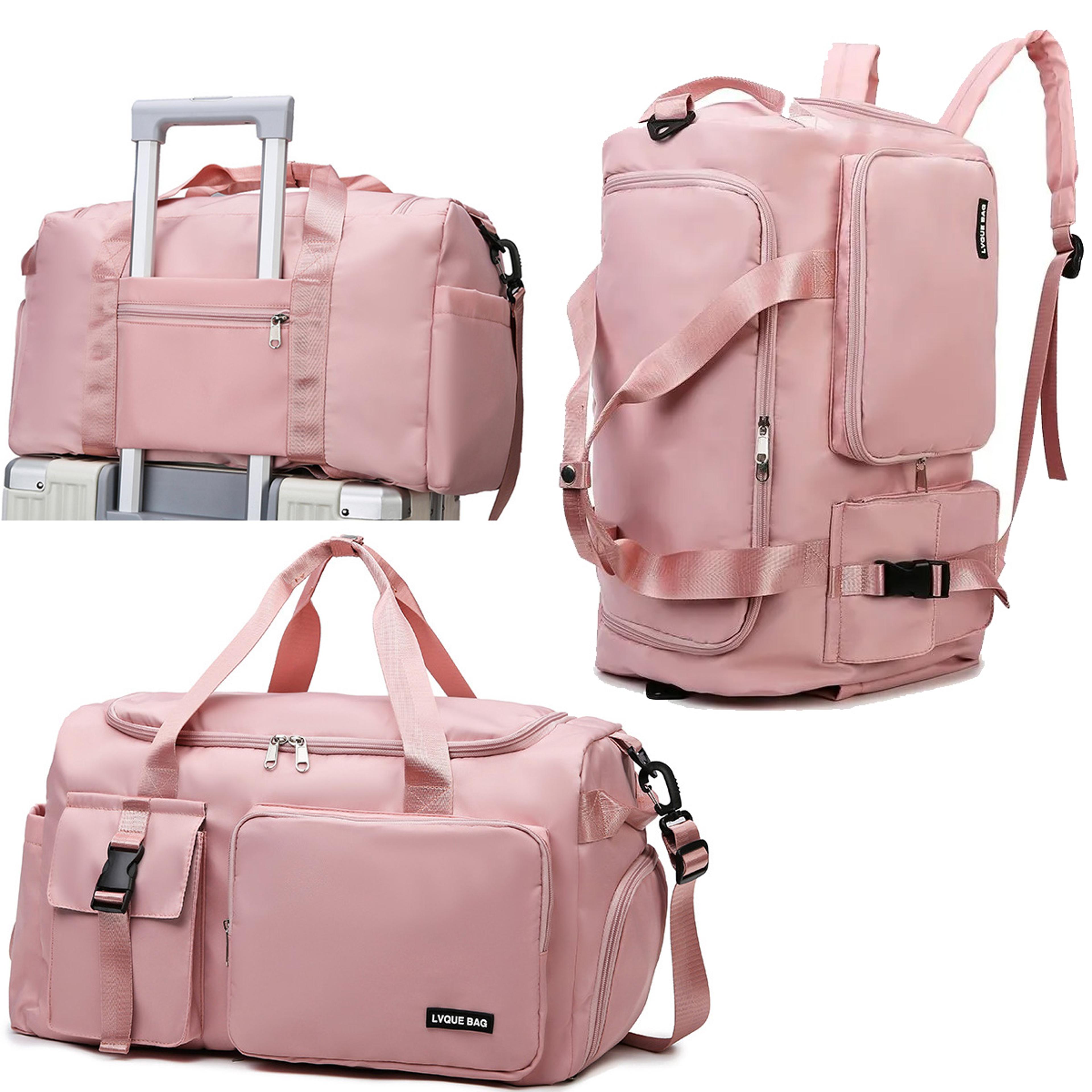 fitness sports gym bag for women, wet dry travel duffel, crossbody shoulder handbag