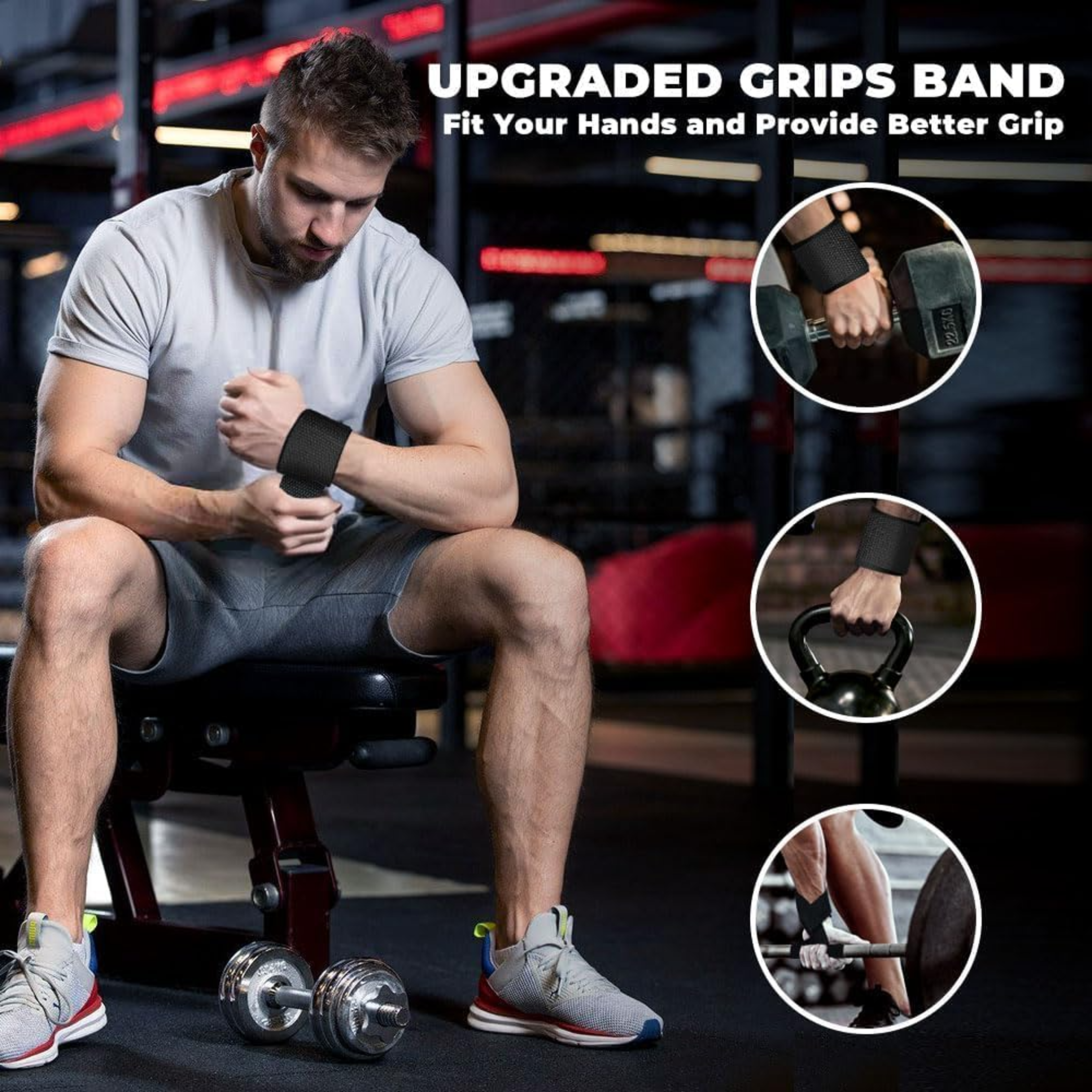 adjustable non-slip weightlifting wrist straps, gym fitness lifting strap, wrist support for strength training