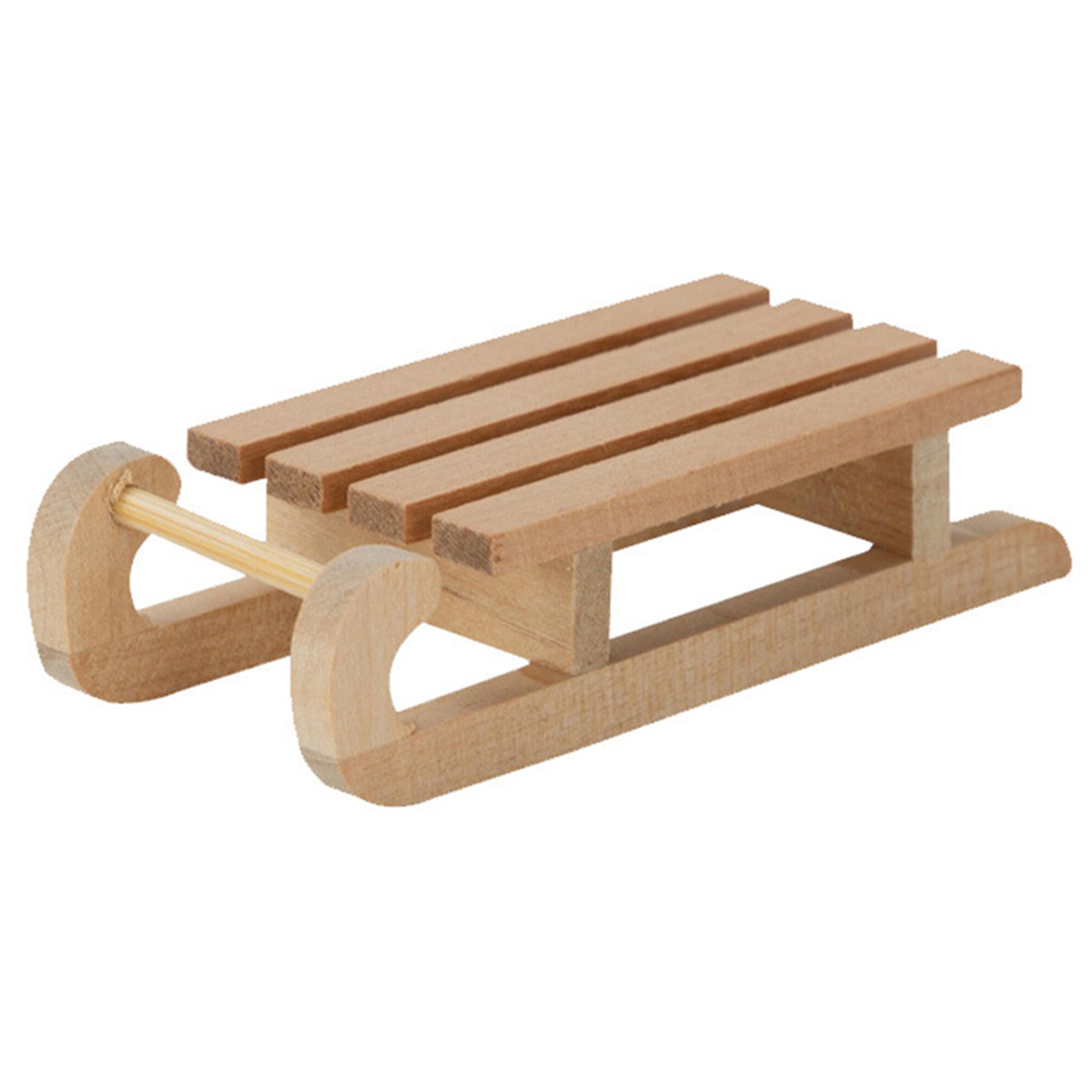 wooden sleigh desktop craft, mini simulation snow sled, non-toxic ornament for crafts, snow sled doll house accessories