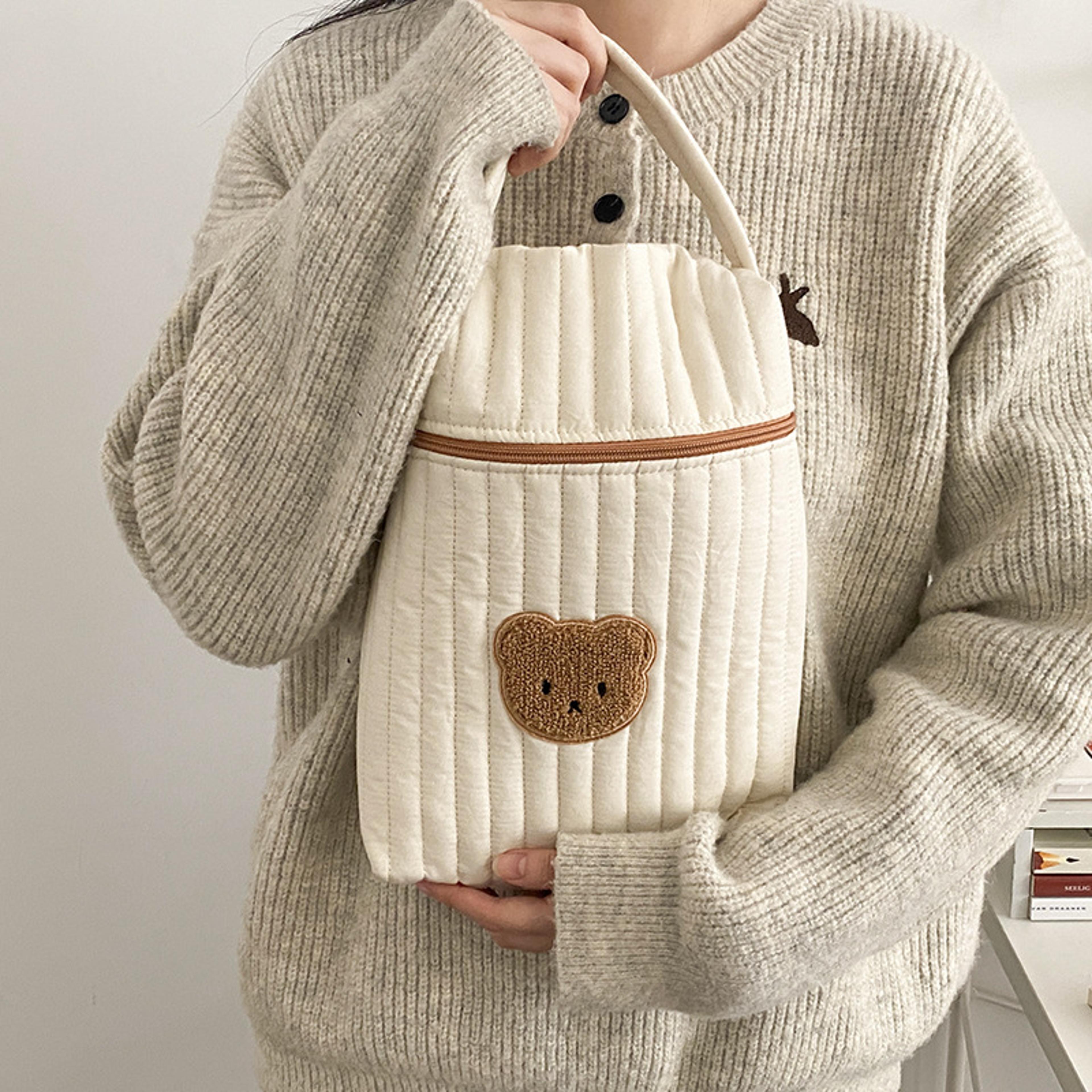 zipper women handbags, maternity bag cartoon, cotton bear mommy diaper bag