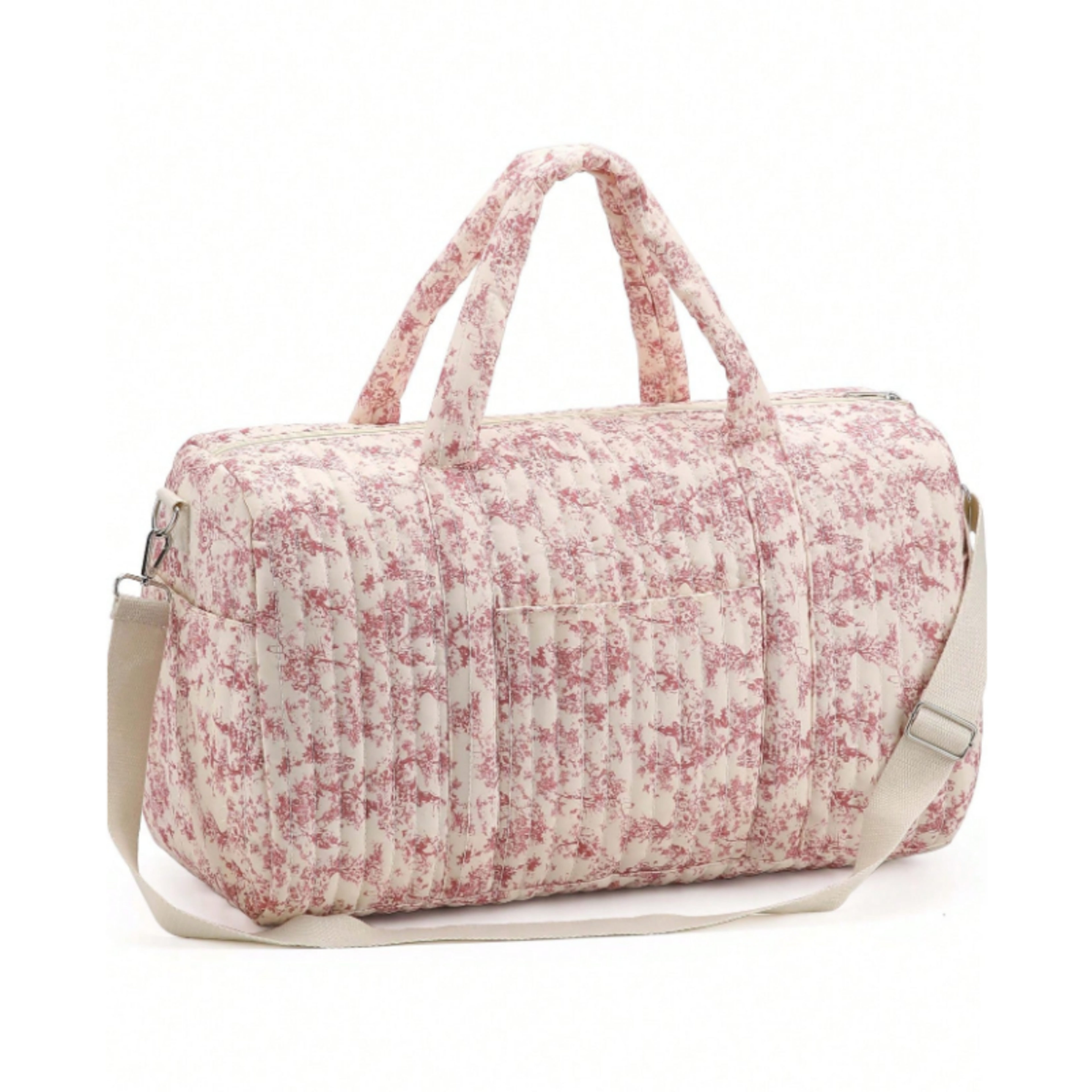 baby diaper bag floral print, multifunctional crossbody travel tote bag for women, large capacity mommy bag