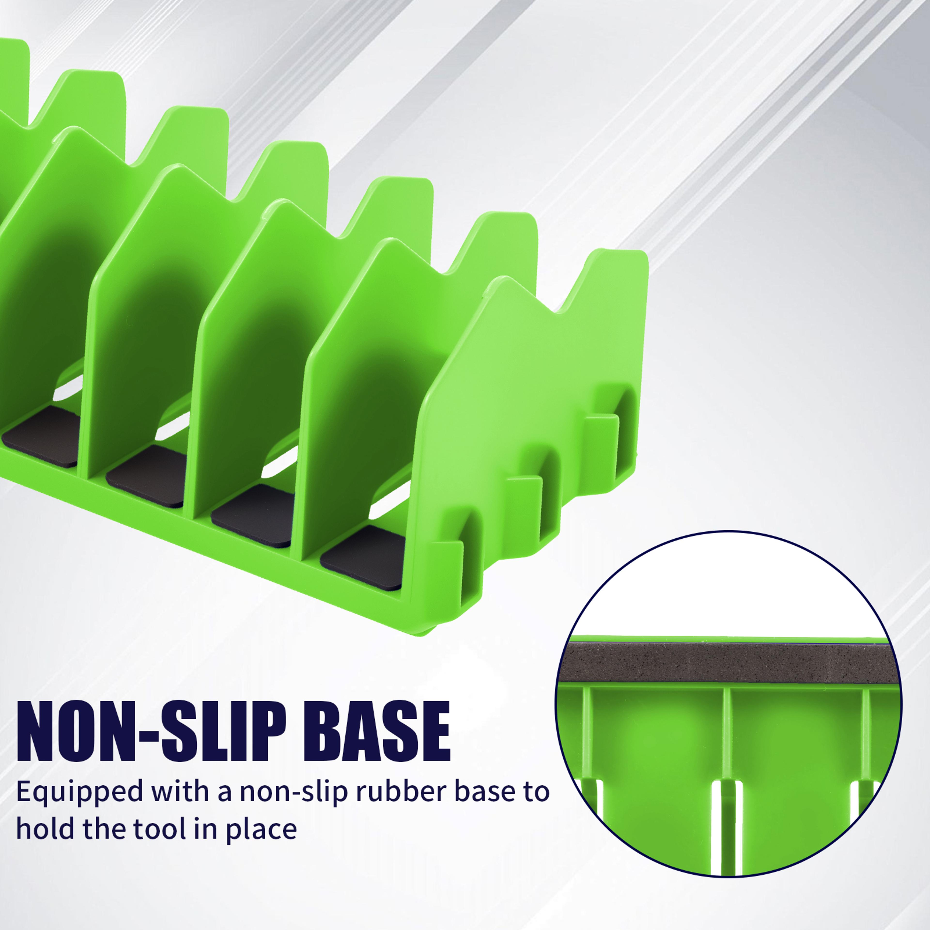 plastic tool rack, plier organizer with nonslip rubber base, space saving toolbox for wrenches, cutters, pliers