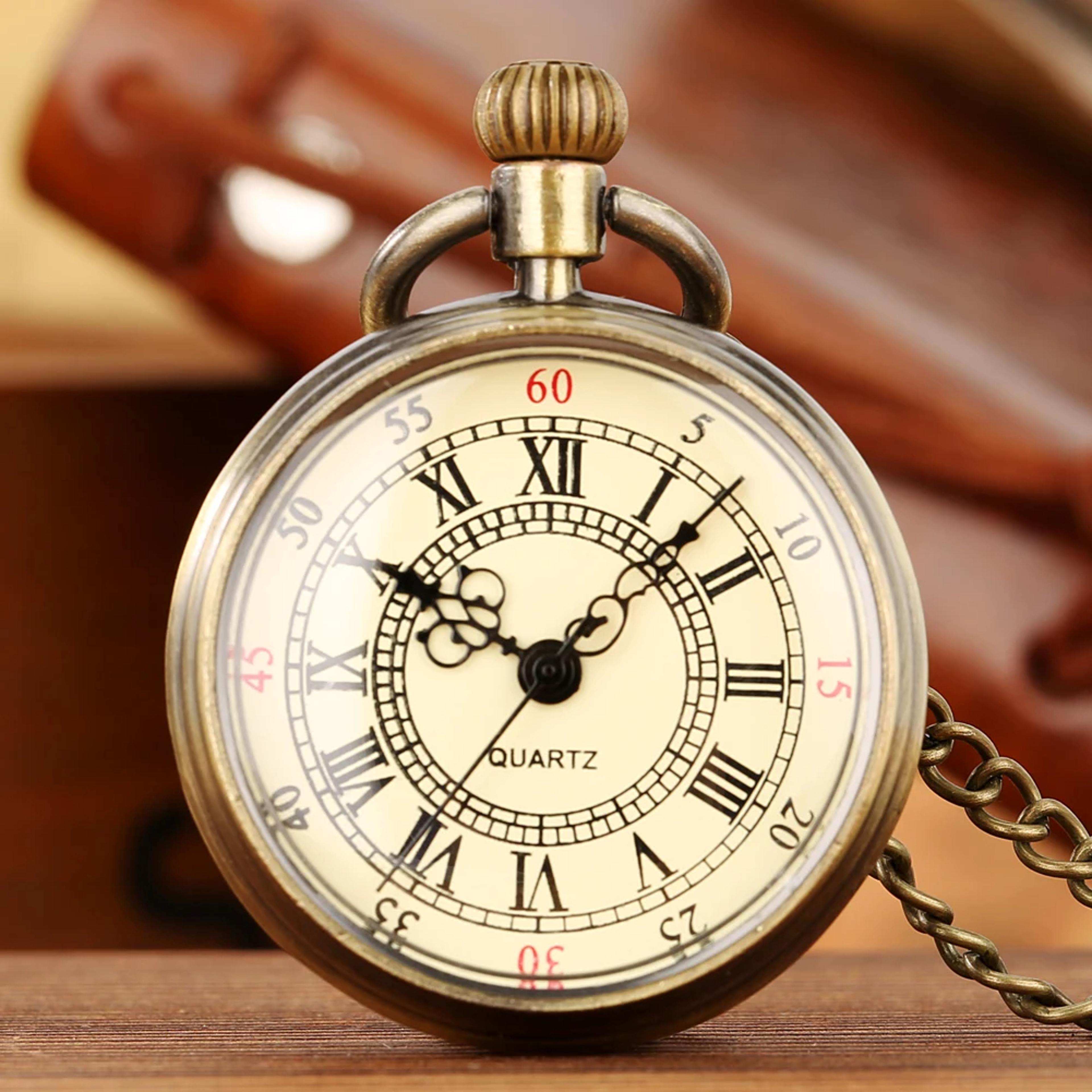 vintage fashion quartz pocket watch with roman numerals, steampunk antique chain necklace pendant for men gifts