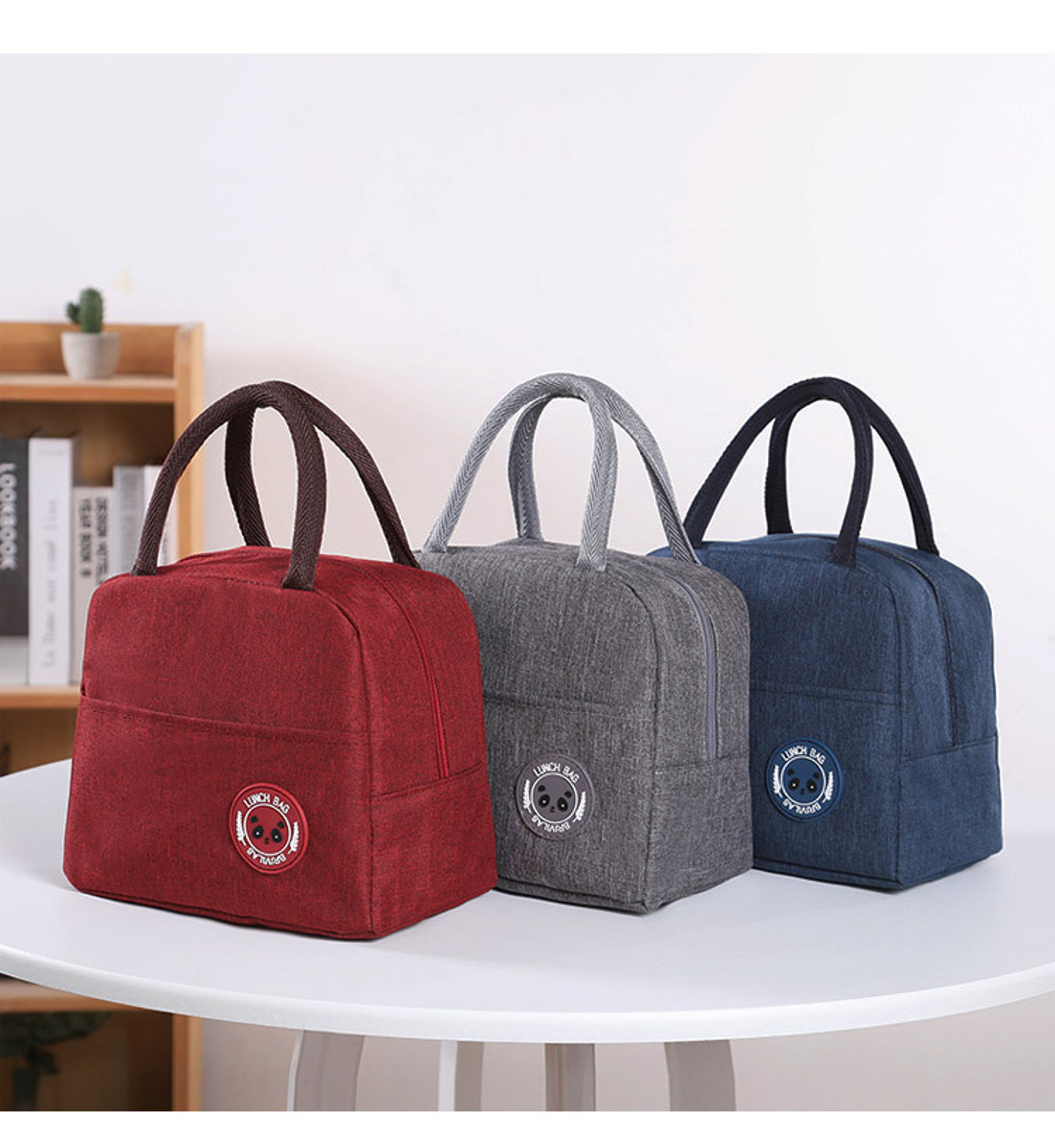 portable student lunch box bag, new japanese solid color cation fresh-keeping bento thermal insulation bag