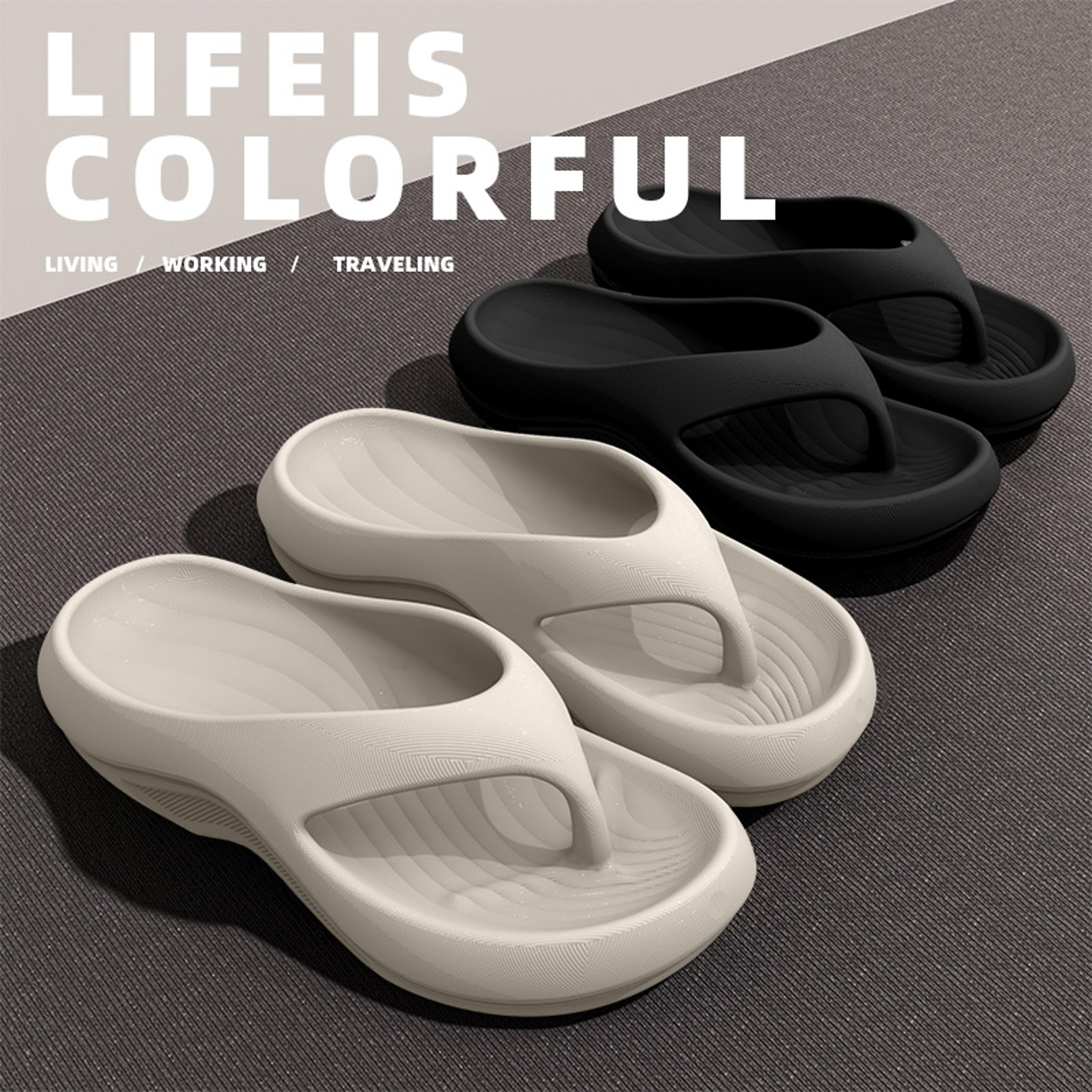 anti-slip men's slippers, thick eva sole, odor-free, perfect for outdoor use