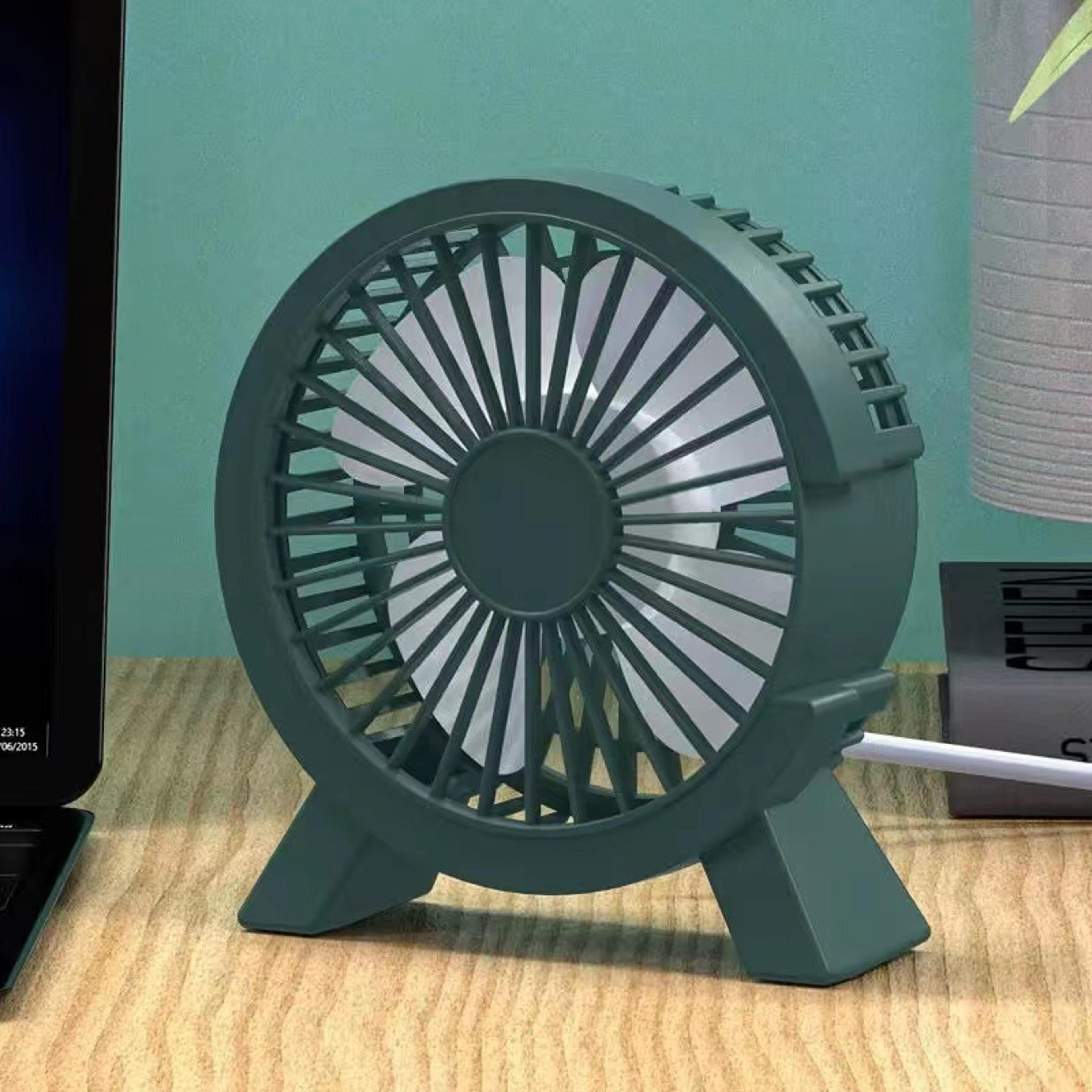 small desk fan with ultra-quiet battery life, large volume plug-in fan for bedside