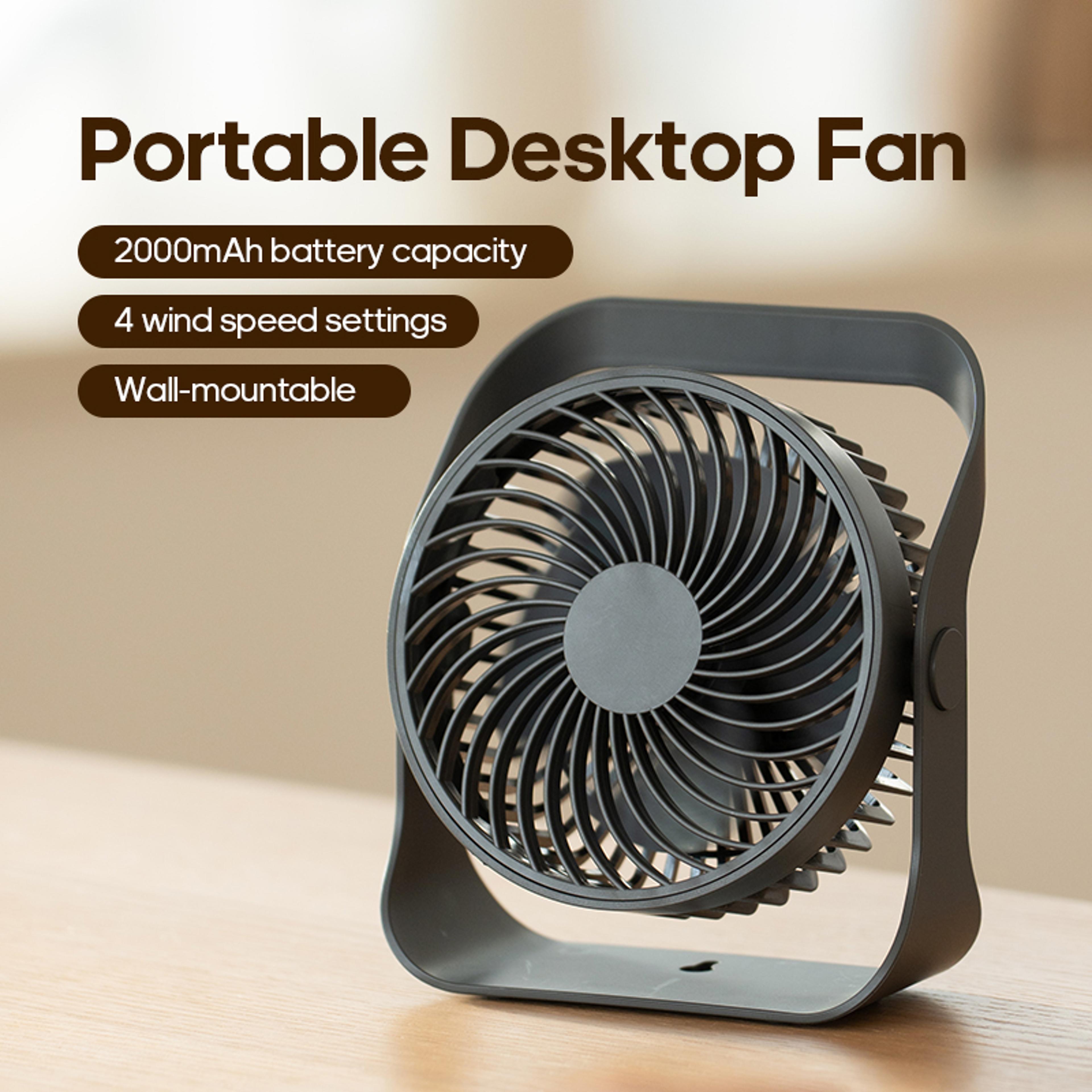portable mini fan, circulator, quiet air cooler, wireless desktop wall ceiling fan with hook