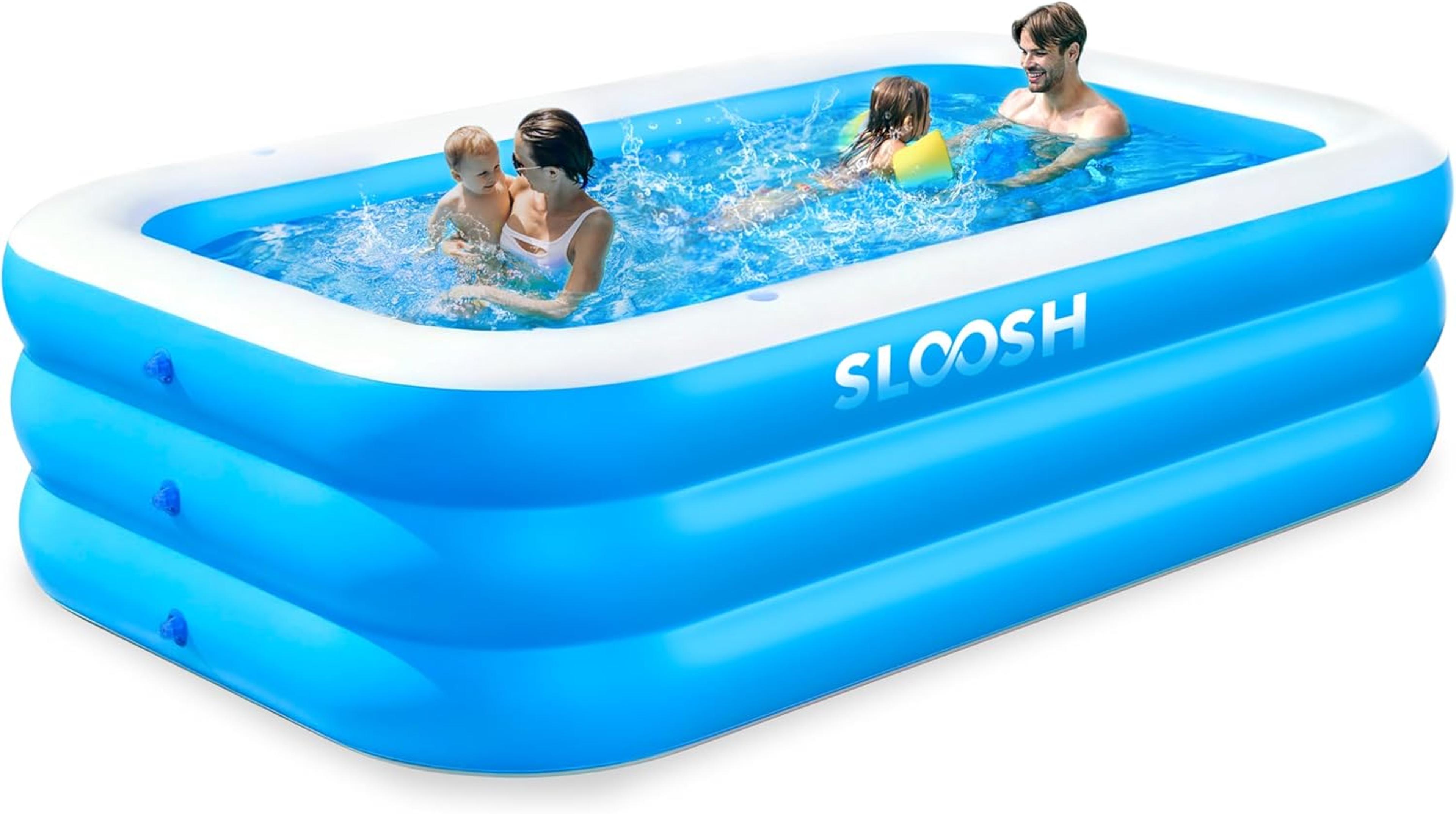 summer family pool for summer, full-sized inflatable swimming pool, backyard garden lawn enjoyment