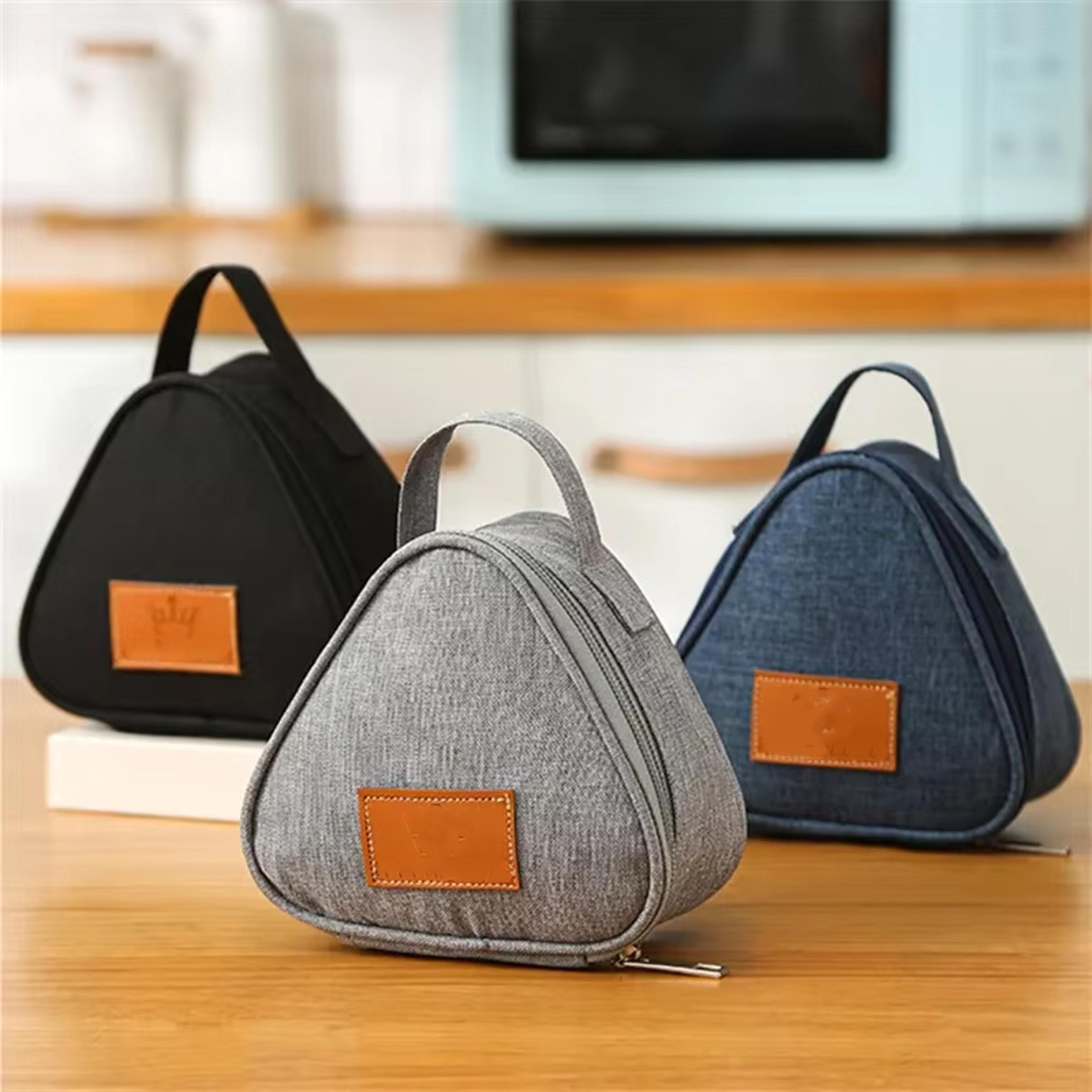 portable triangle insulation lunch bag, insulated for rice, milk, sandwich, keep food warm cool