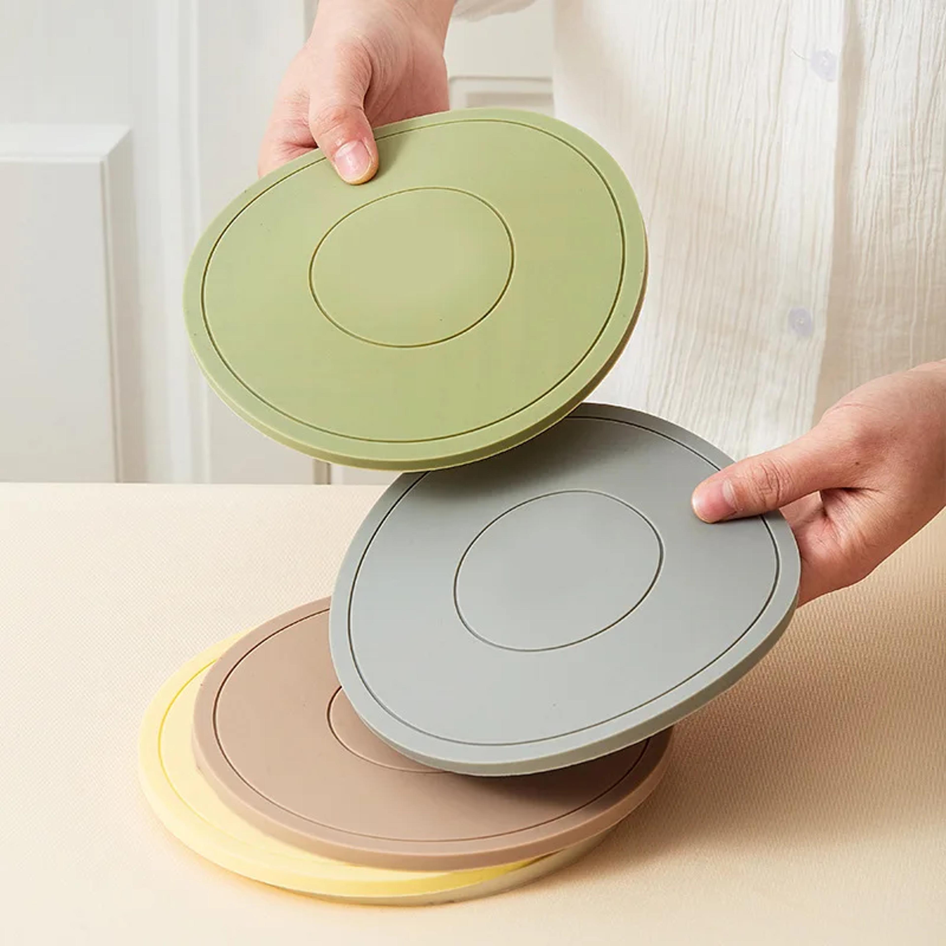 thickened silicone coaster, high temperature resistant round mat, microwave oven heat insulation placemat