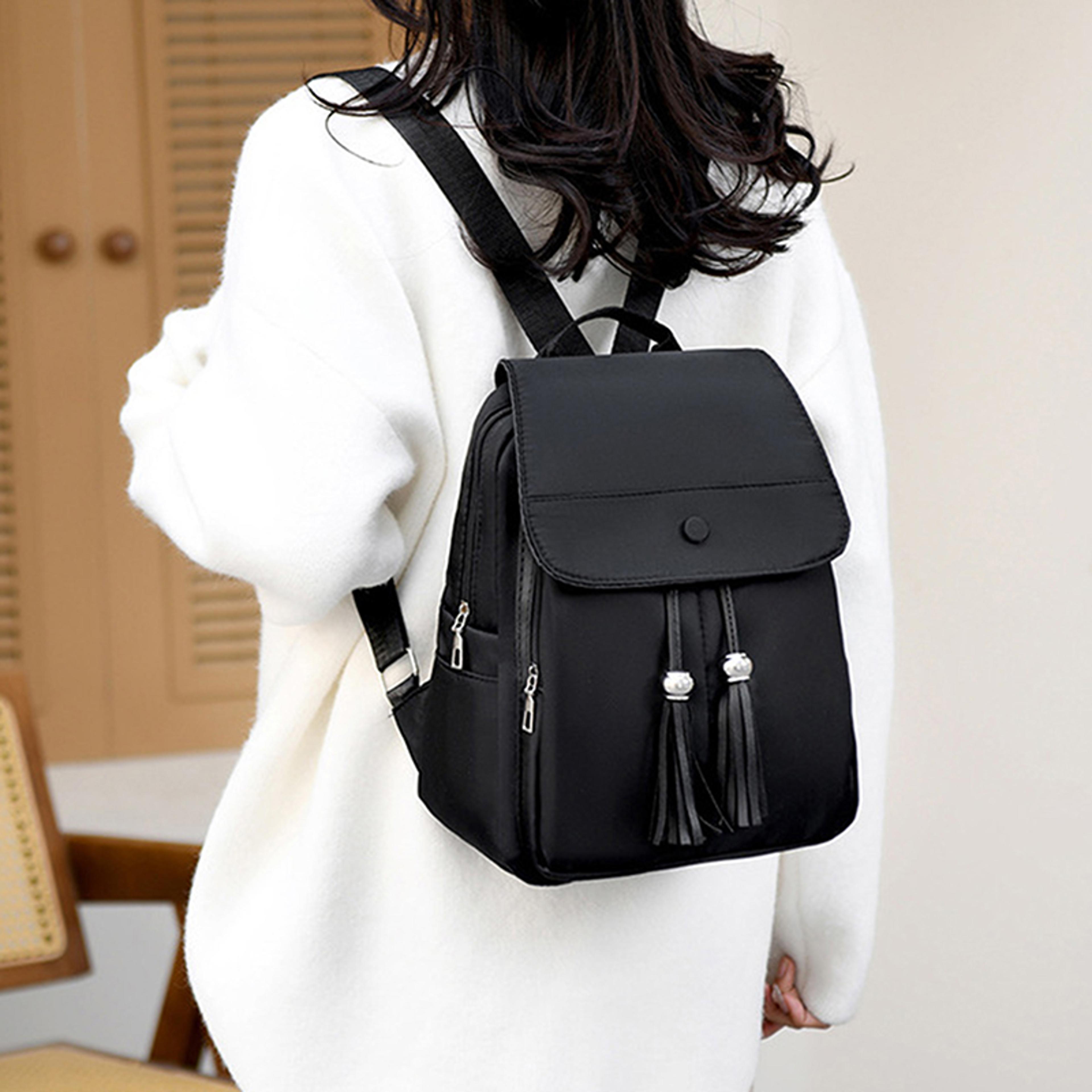 high quality leather women backpack, large capacity vintage school bag, travel rucksack for ladies