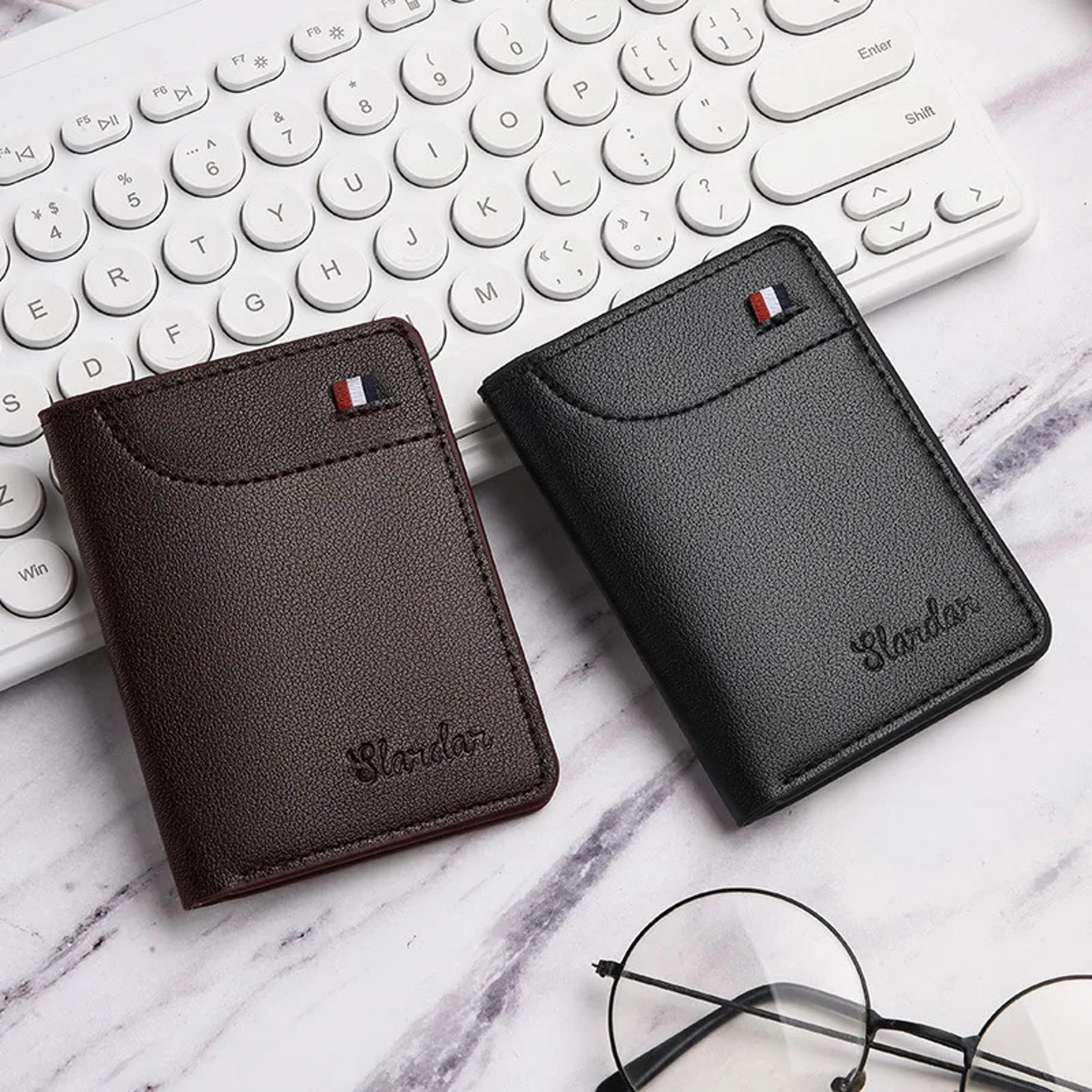 ultra-thin men's fashion wallet, personalized vertical soft wallet for students