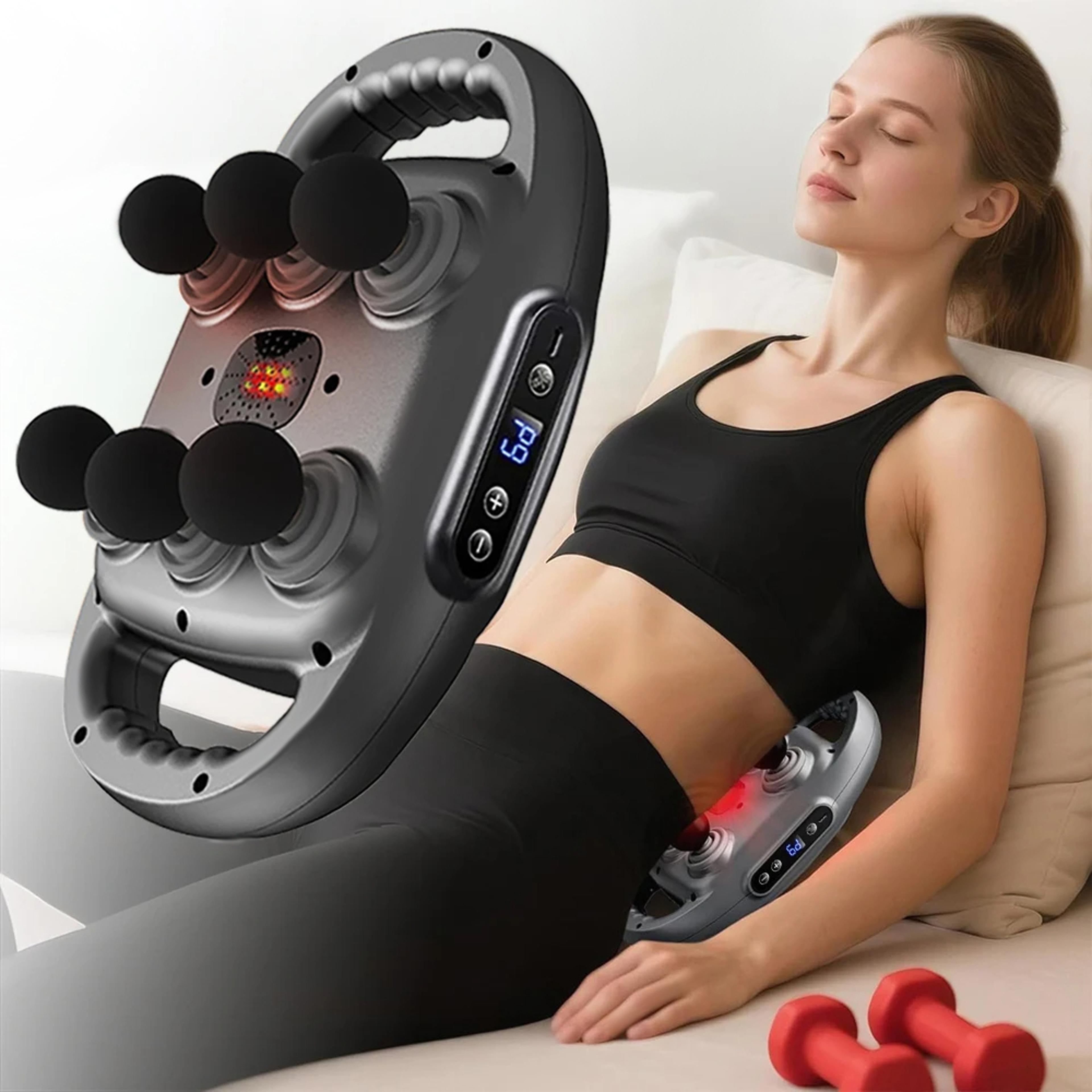 professional fascia massage gun with 6 attachments for muscle relief