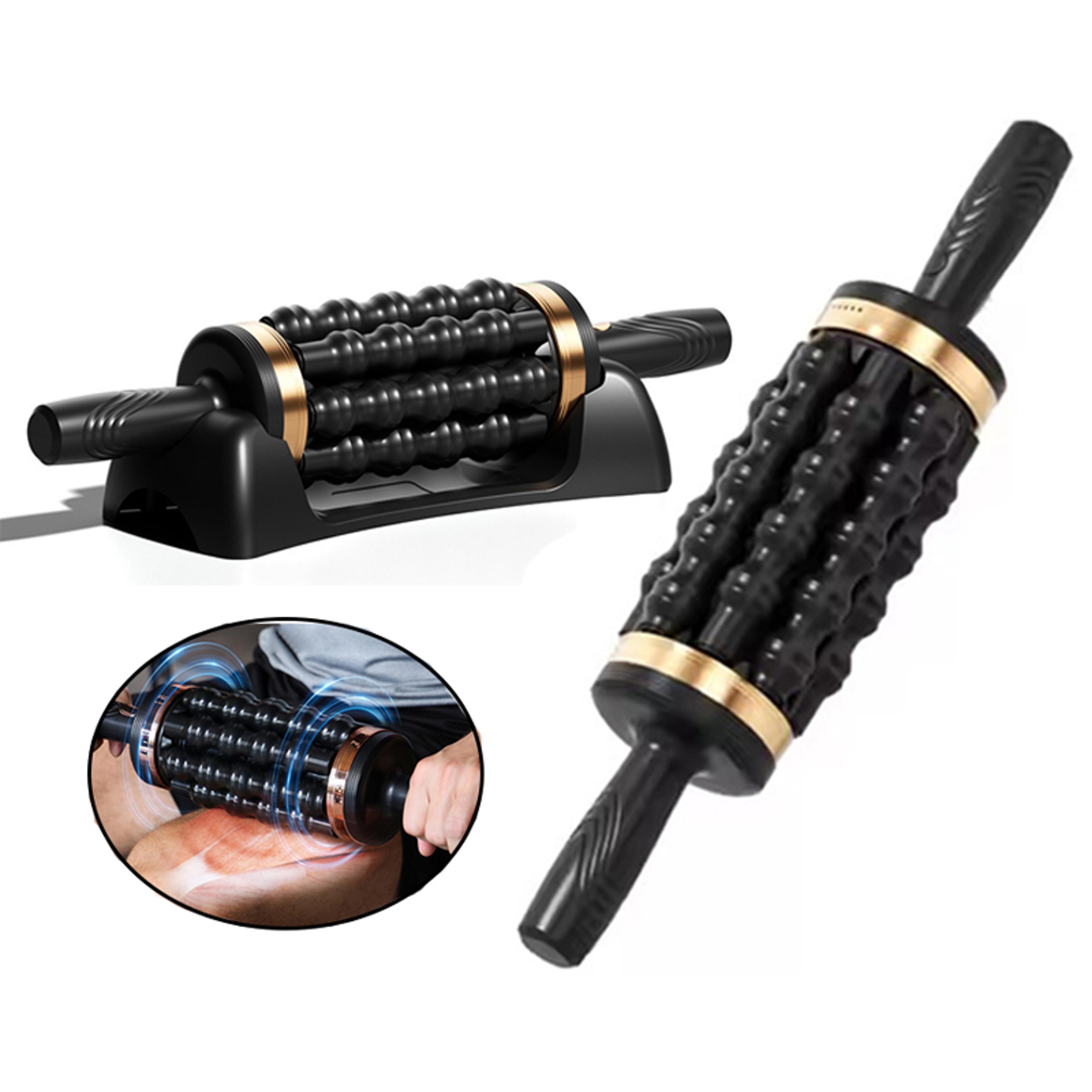 hand held massager for muscles, rolling percussive massager, powered muscle roller for whole body relief