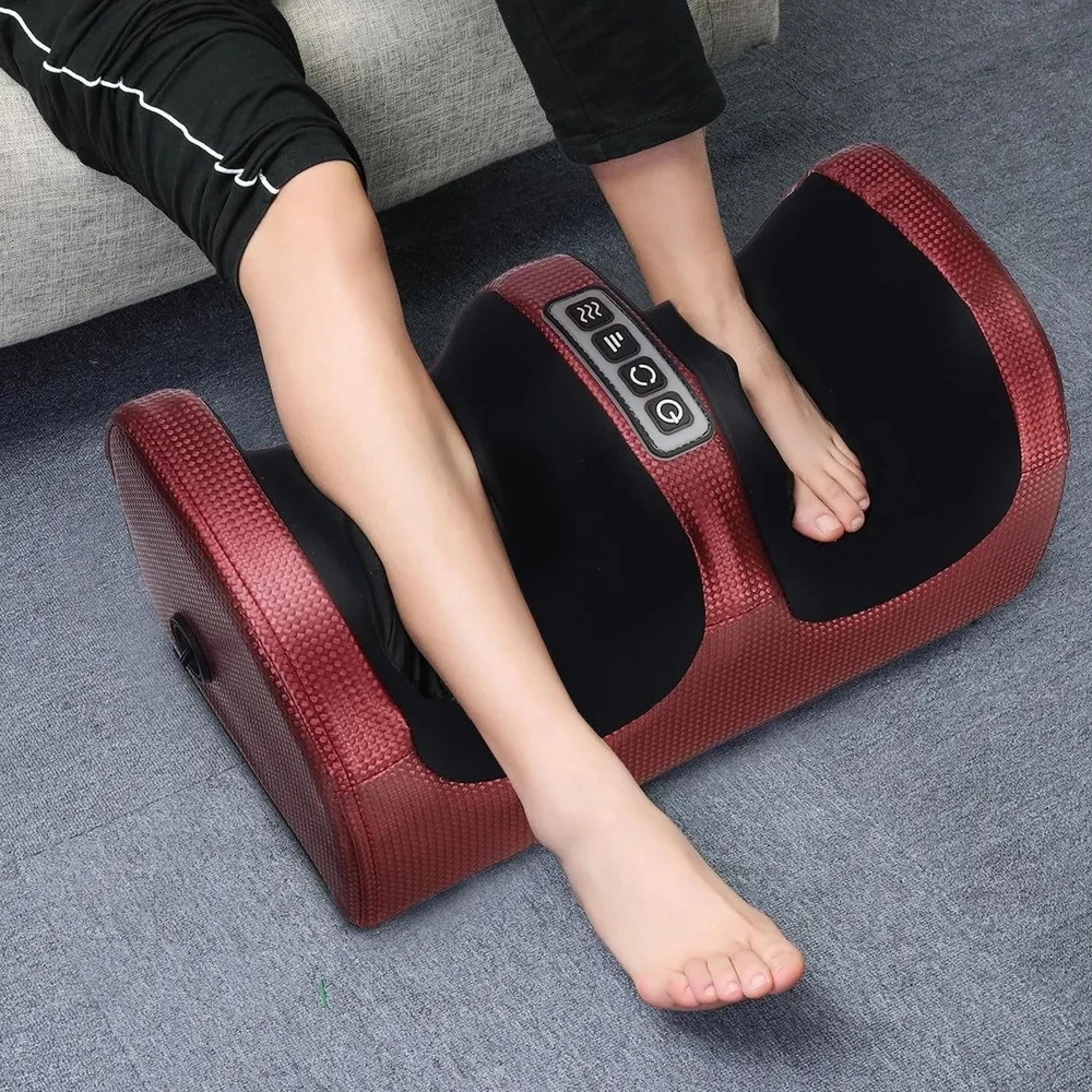 electric shiatsu foot massager with heat, deep tissue roller for calf pain relief & muscle fatigue