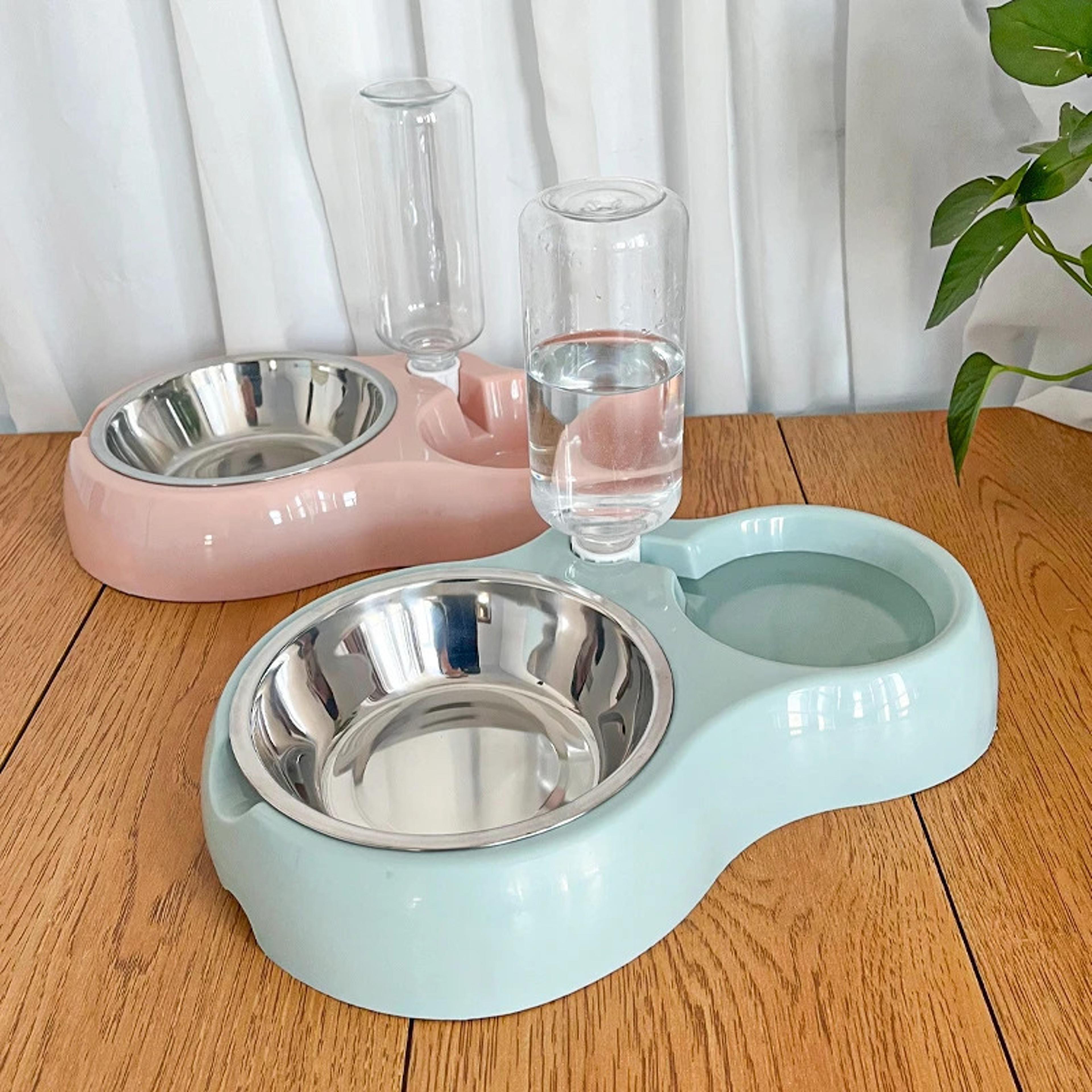 automatic pet feeder and pet water dispenser 2 in 1 cat dog feeding station