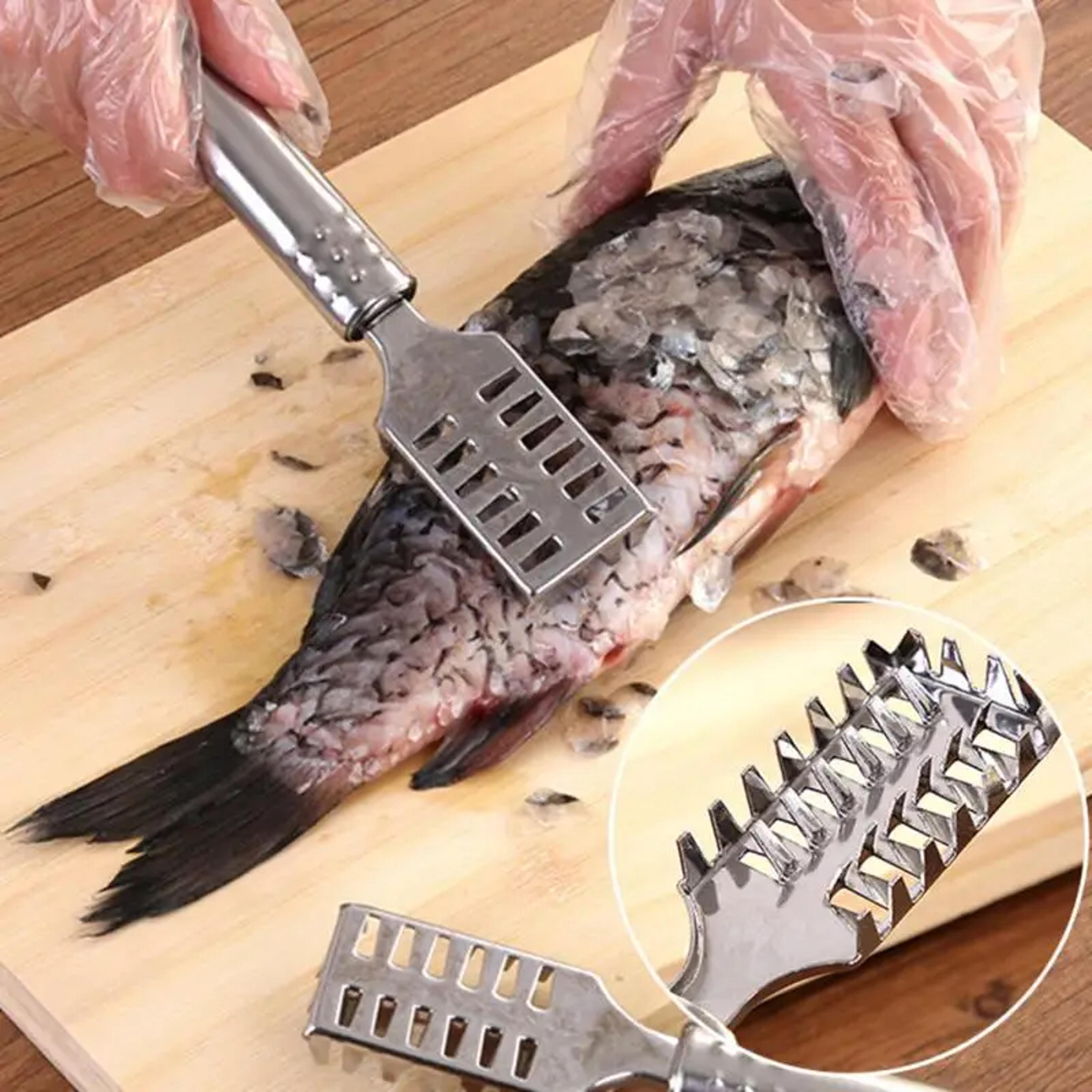 stainless steel fish scale remover & peeler tool for fast seafood cleaning
