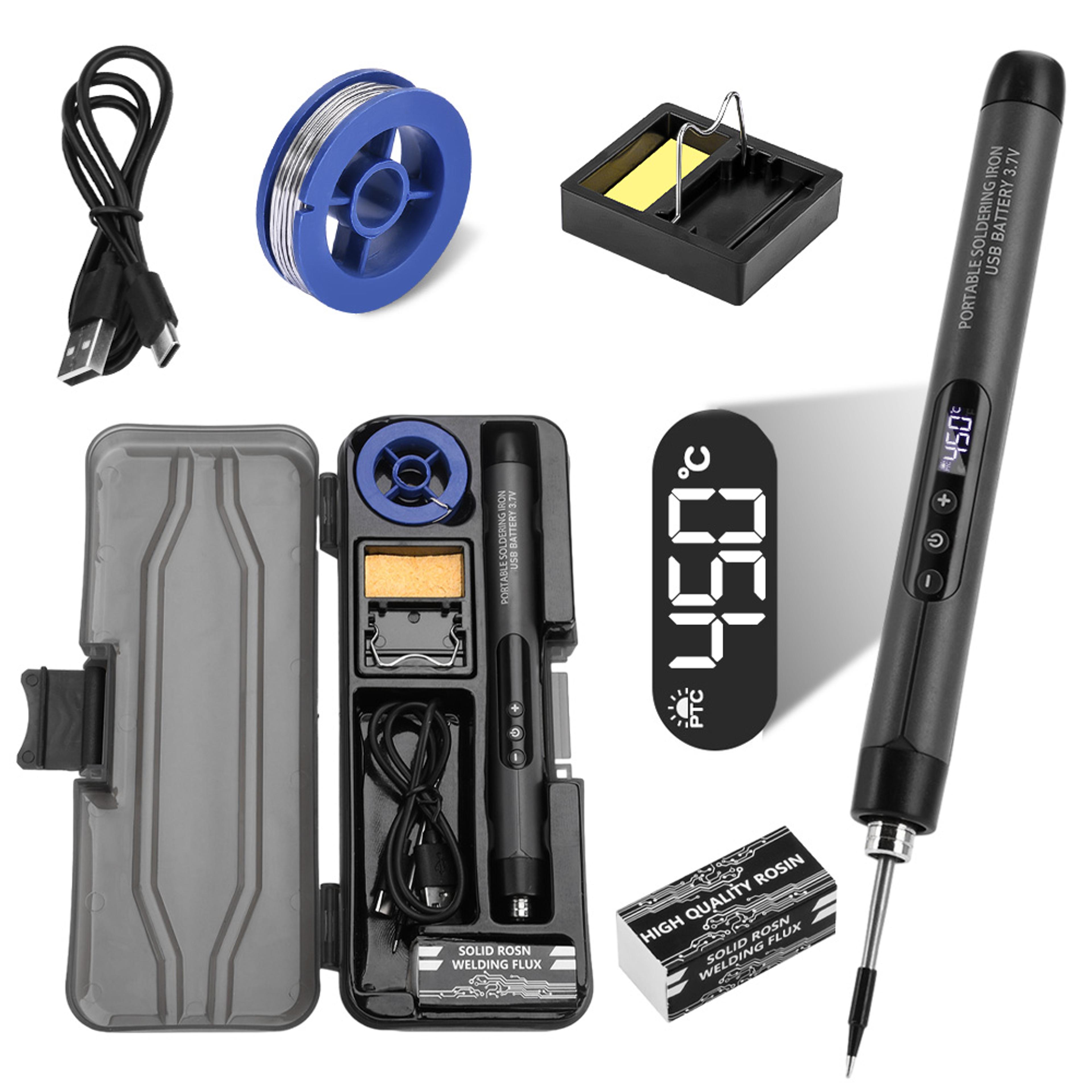 usb mini soldering iron set, portable, type-c interface, adjustable temperature
