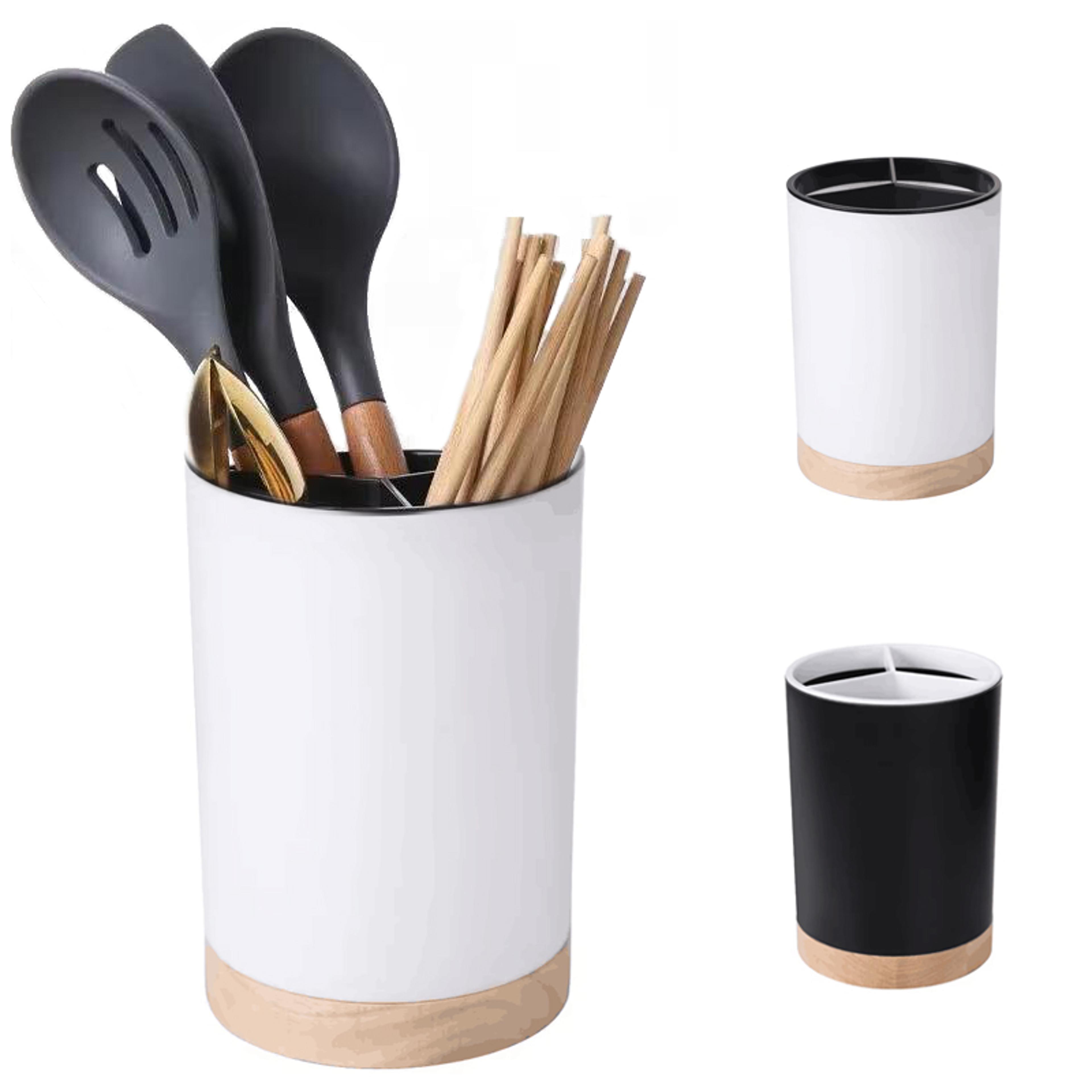 versatile utensil holder & cutlery drainer, space-saving kitchen storage rack for chopsticks, spoons & more