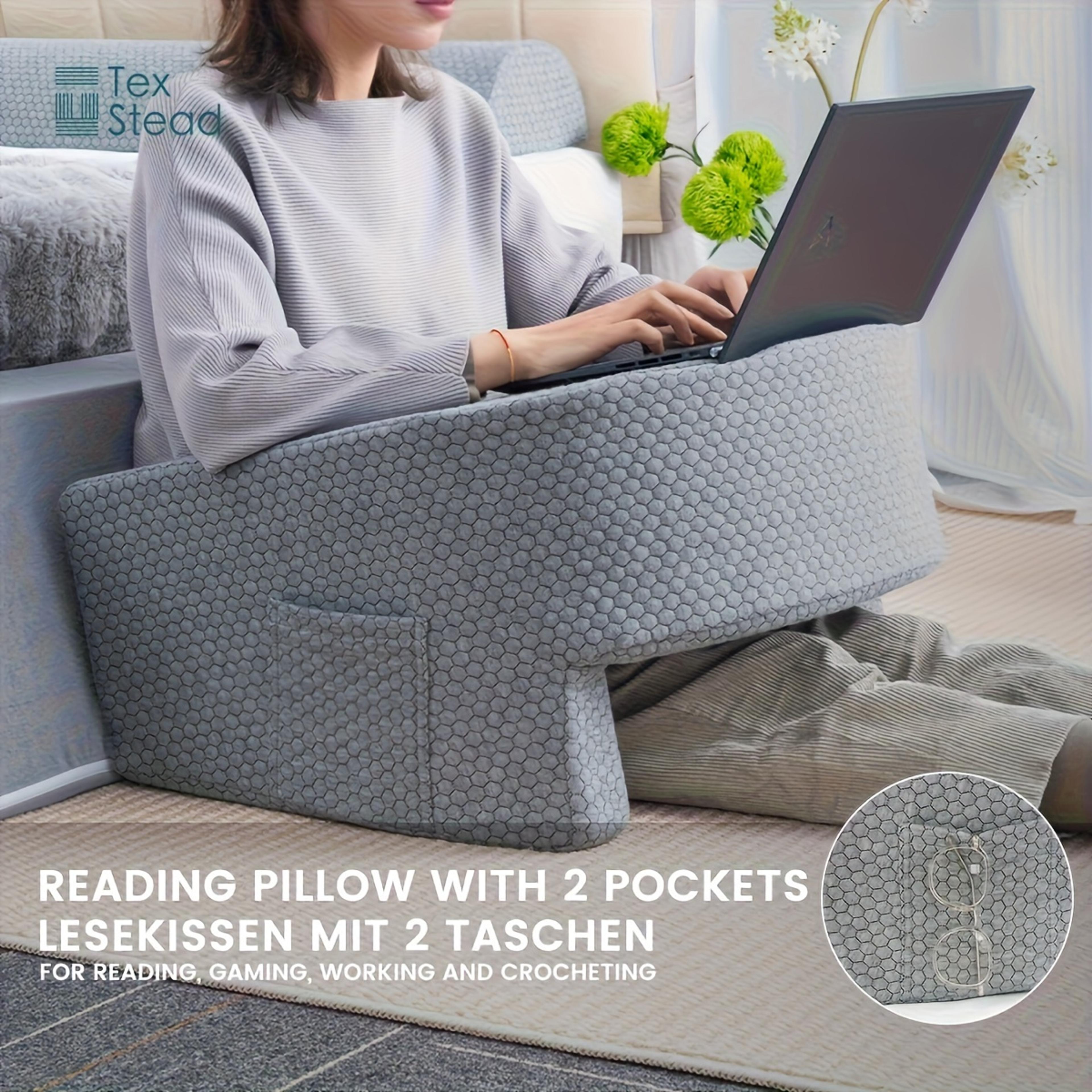 extra large memory foam bed rest pillow for reading & gaming, comfortable arm rest pillow for adults