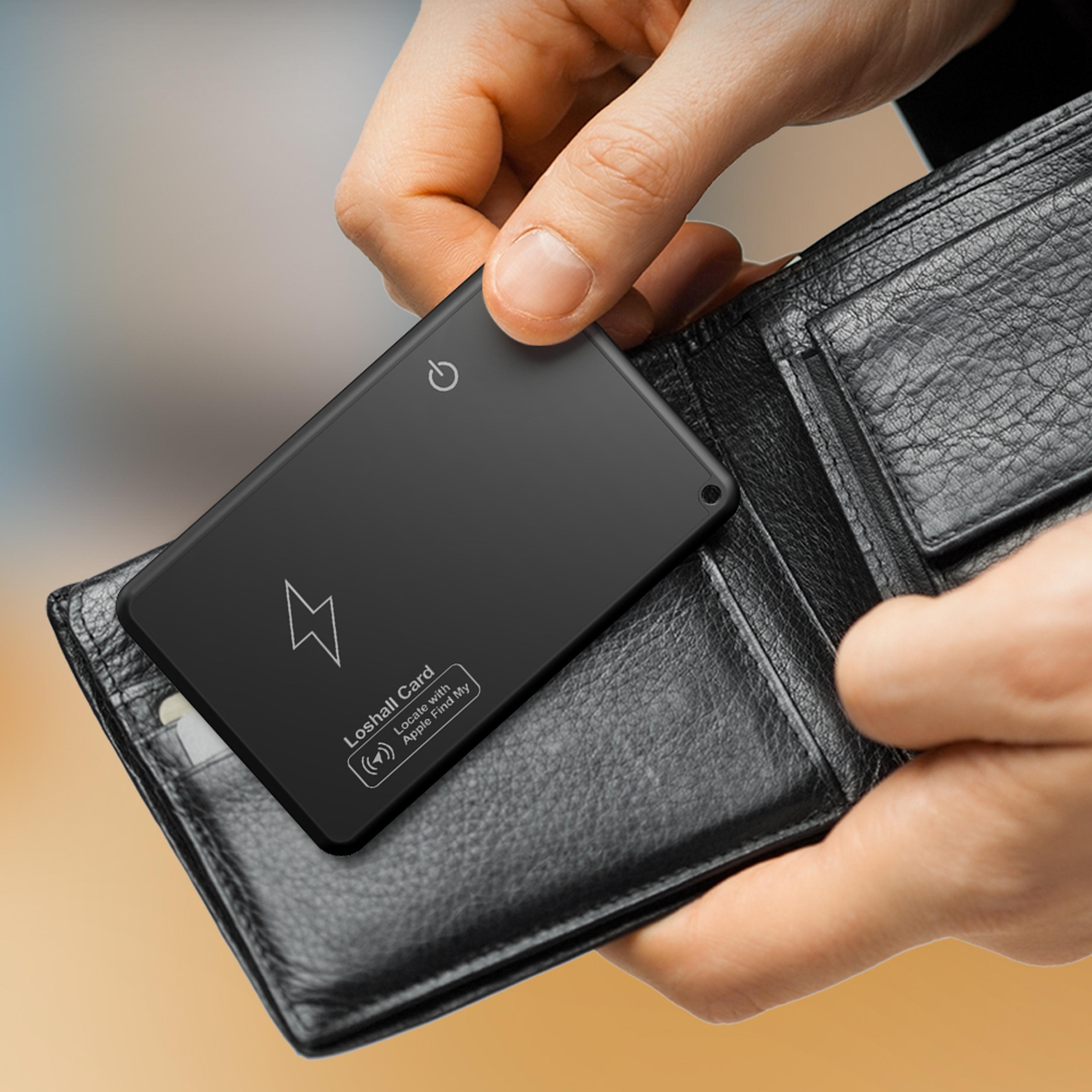 ultra slim wallet tracker card with wireless charging for apple find my smart gps locator