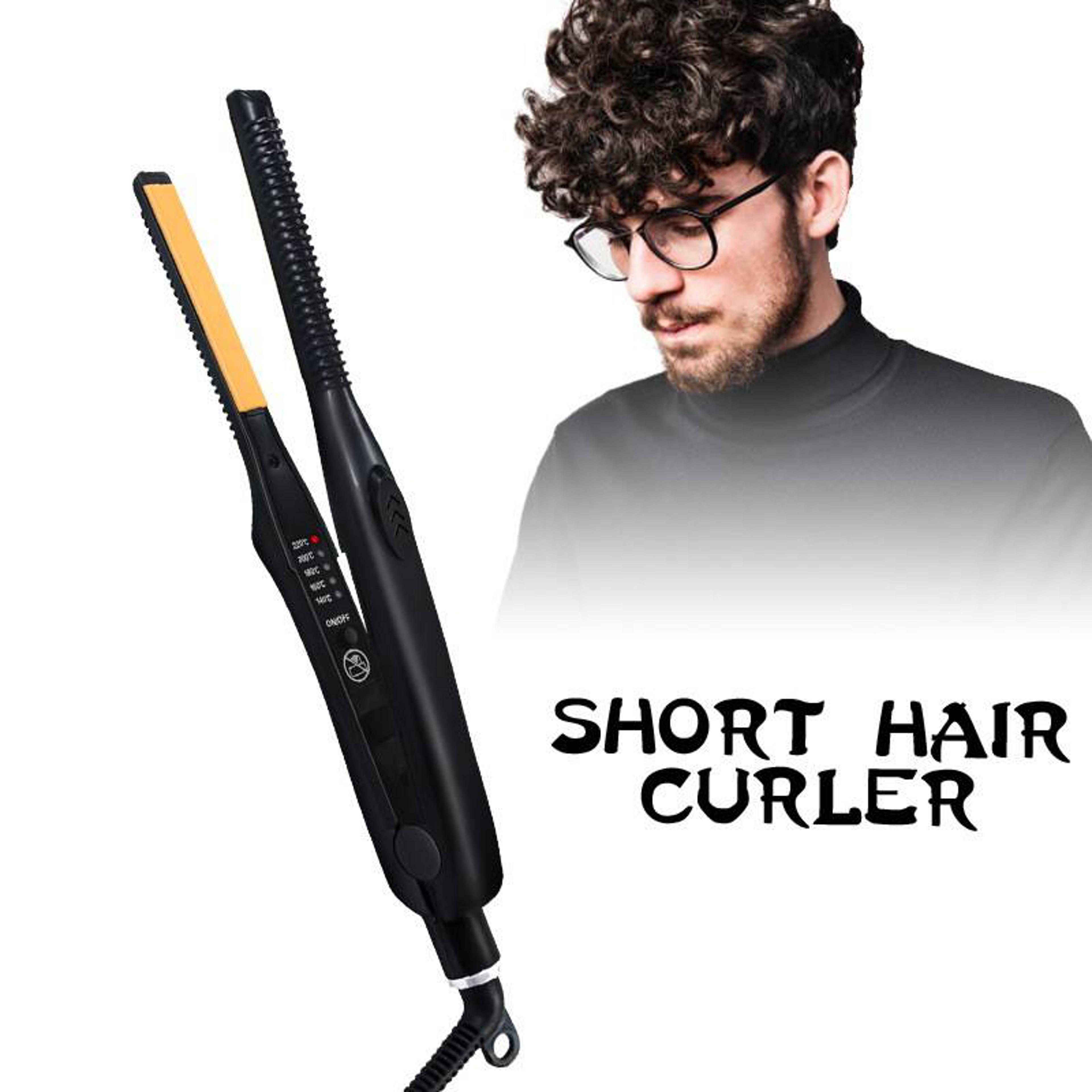 professional ceramic hair straightener & curler for short hair and beard