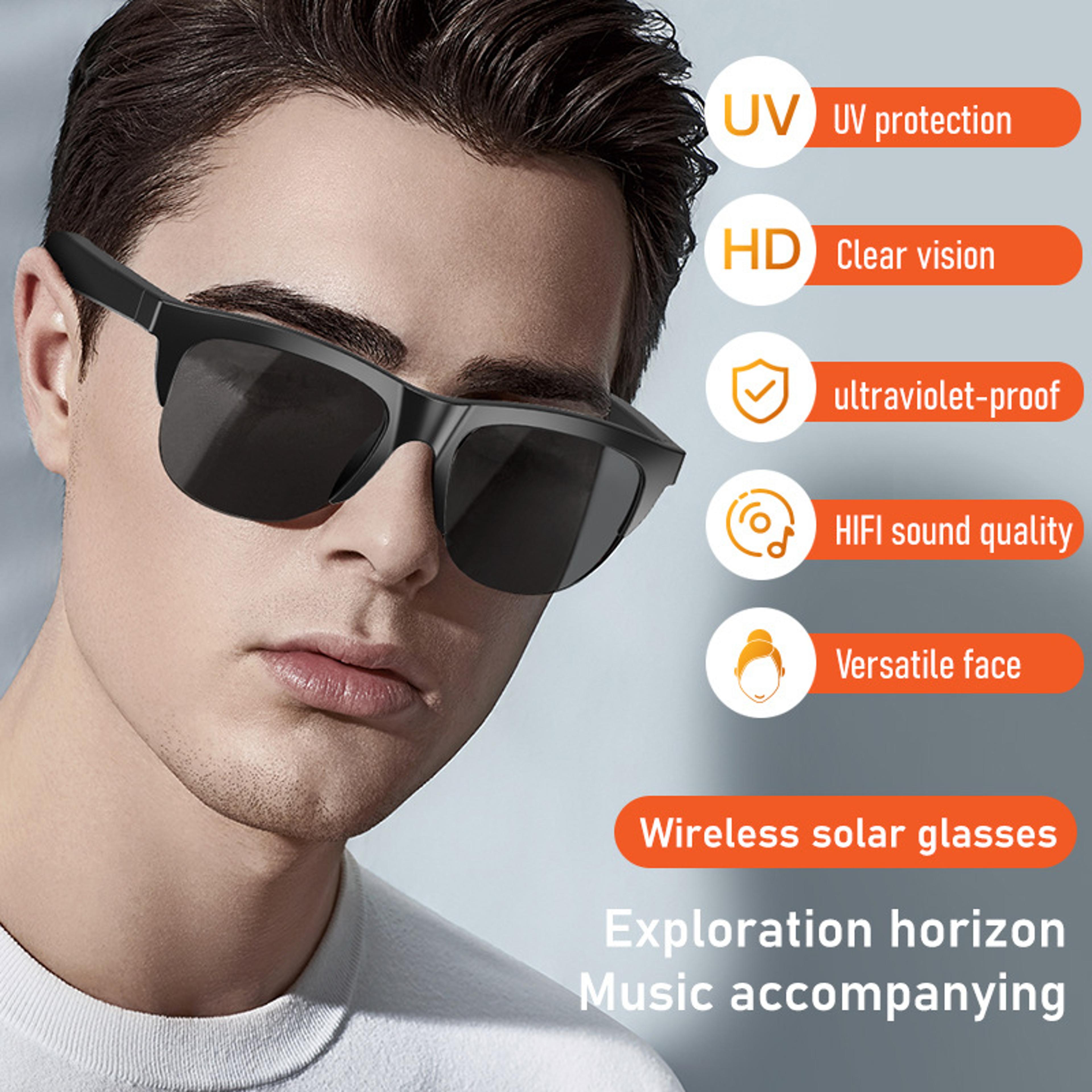 smart bluetooth sunglasses with hifi sound, blue light protection, waterproof & anti-uv, perfect for sports and outdoor