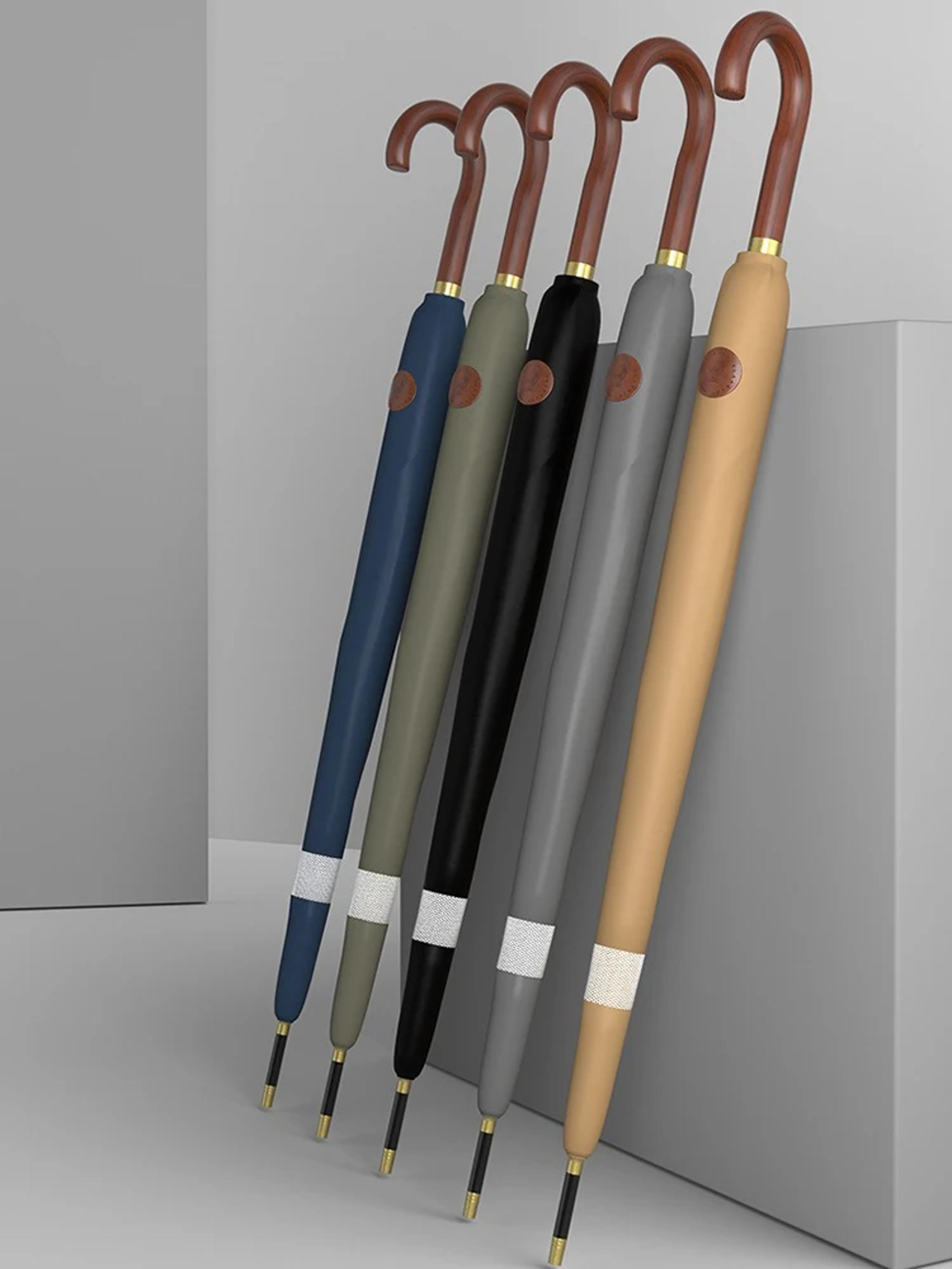 large windproof golf umbrella with wooden handle, japanese style rain umbrella for men & women