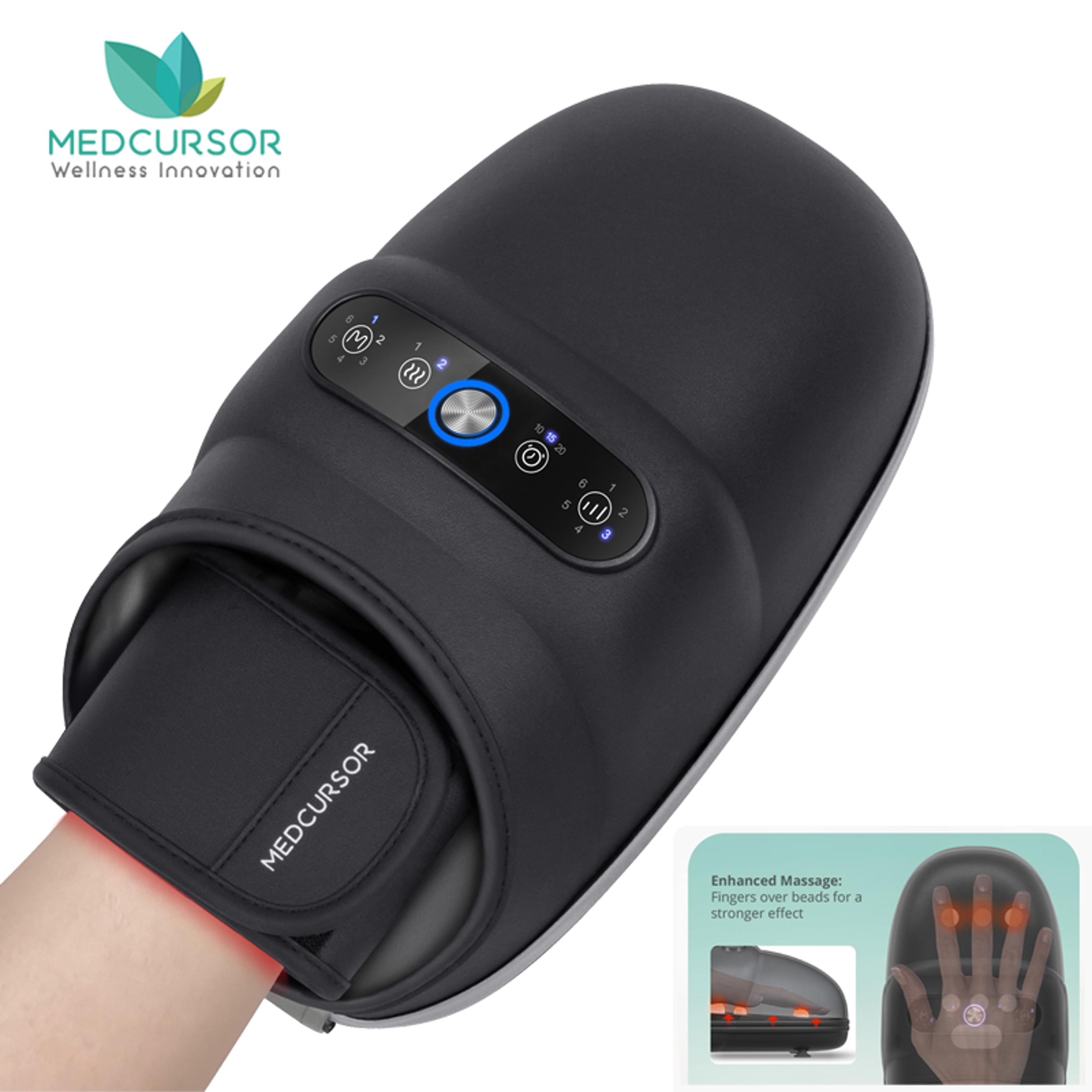 wireless electric hand massager, air compression, hot compress, and palm acupoint therapy for arthritis relief