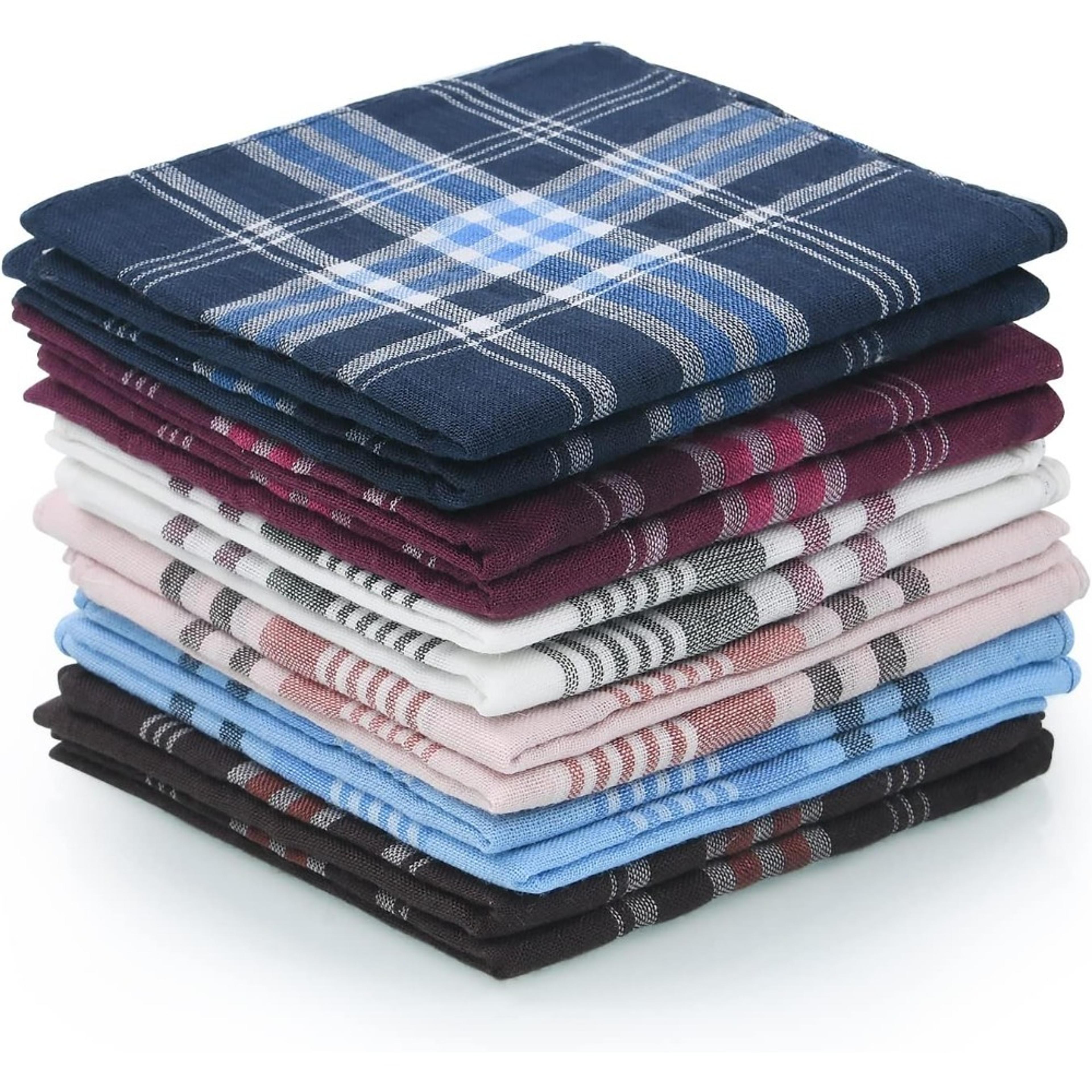 men premium cotton handkerchiefs, classic white pocket square hanks for men & women