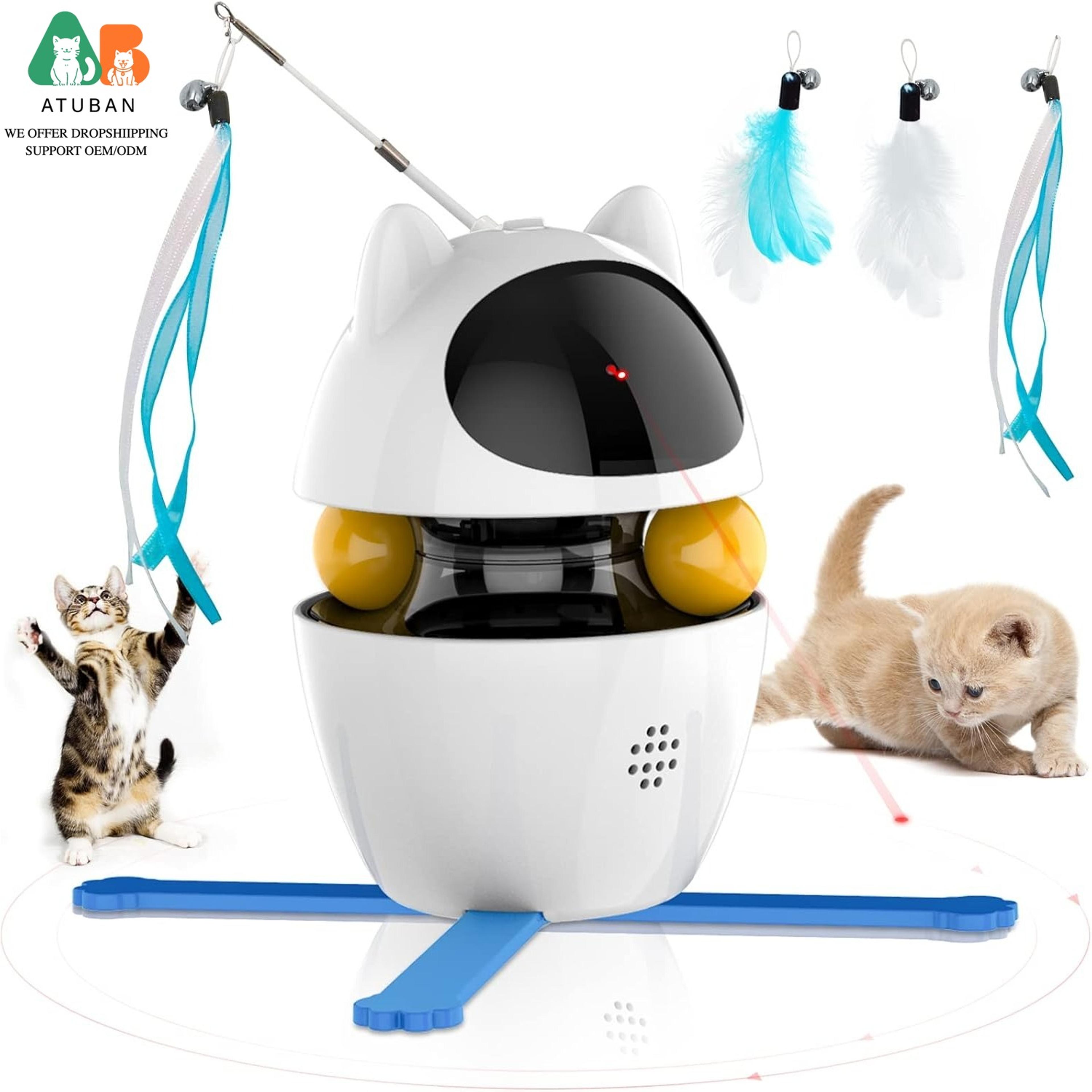interactive 3-in-1 cat toy set feather, ball & hunting toy for indoor cats