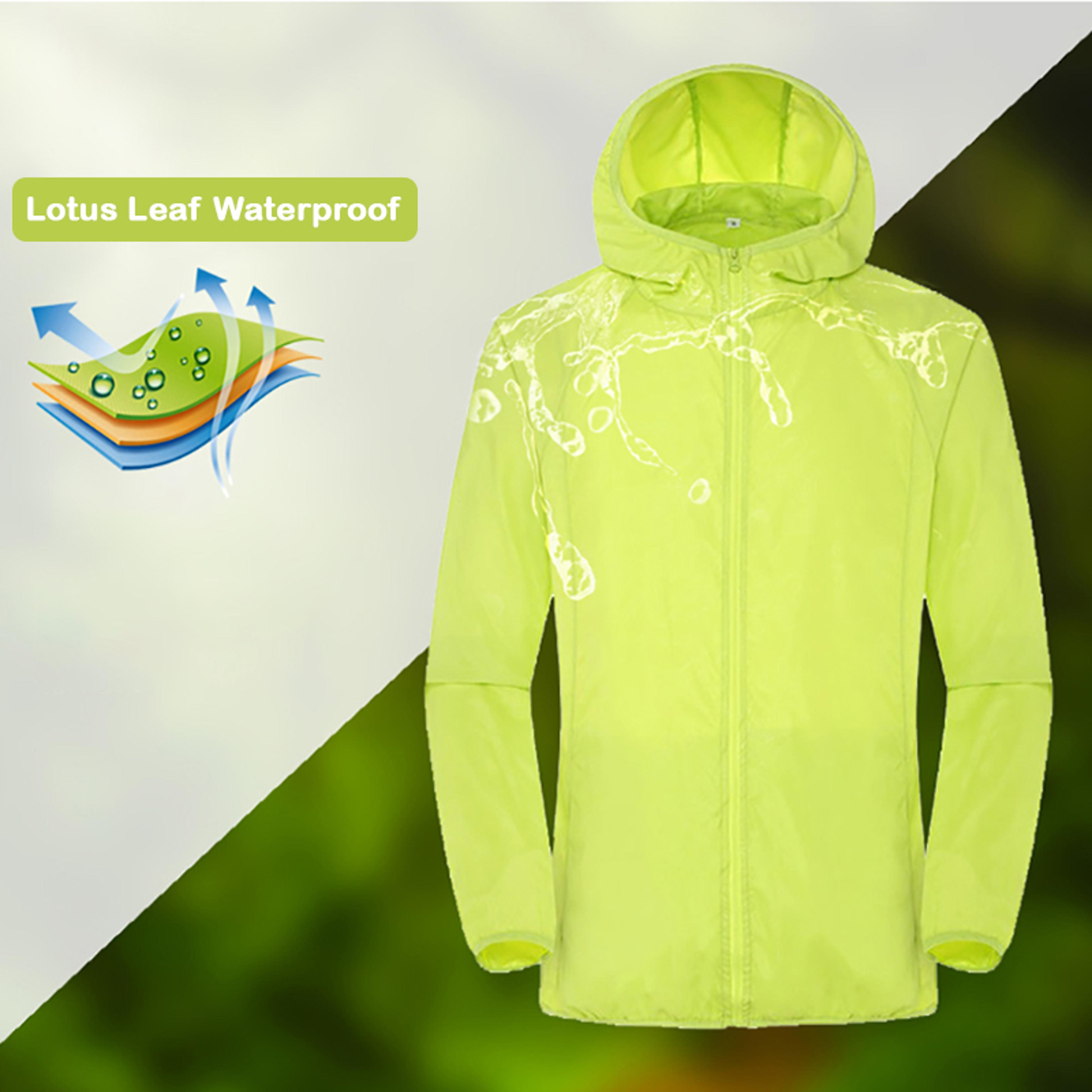 waterproof camping jacket for men & women, quick-dry windbreaker with sun protection & pockets