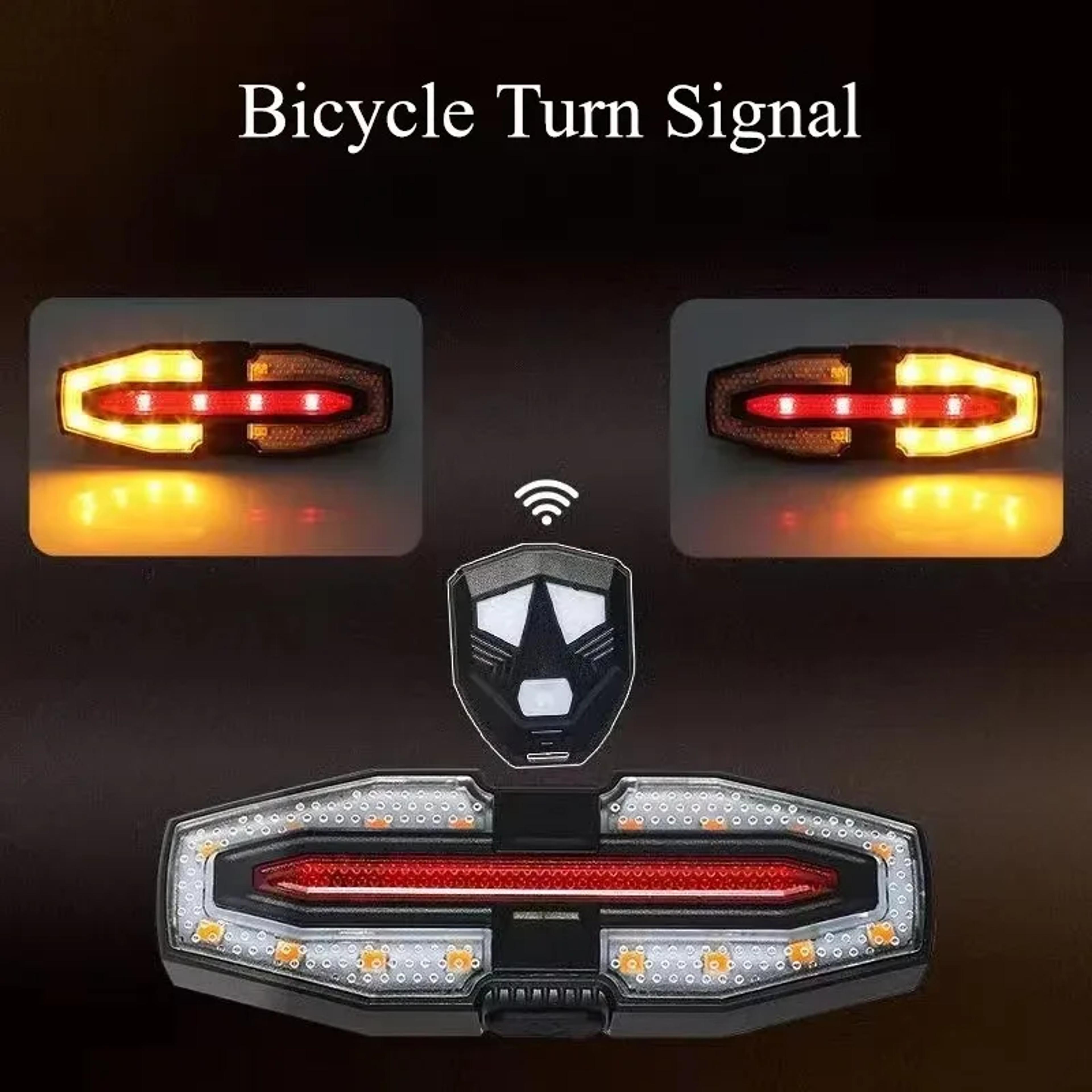 rechargeable bike tail light with wireless remote and turn signals for night riding