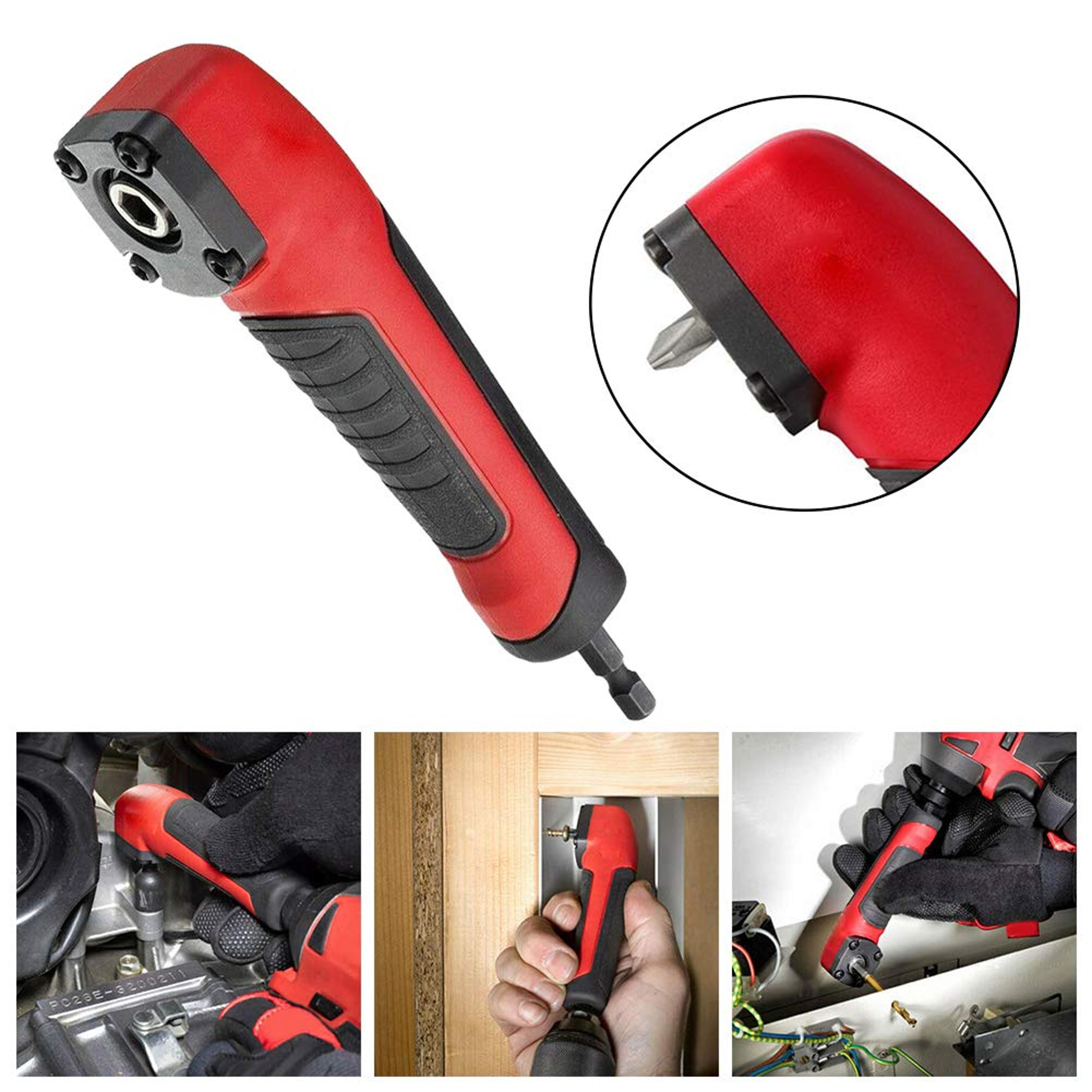 right angle extension driver, magnetic 1/4" hex wrench drill bit socket holder for power tools