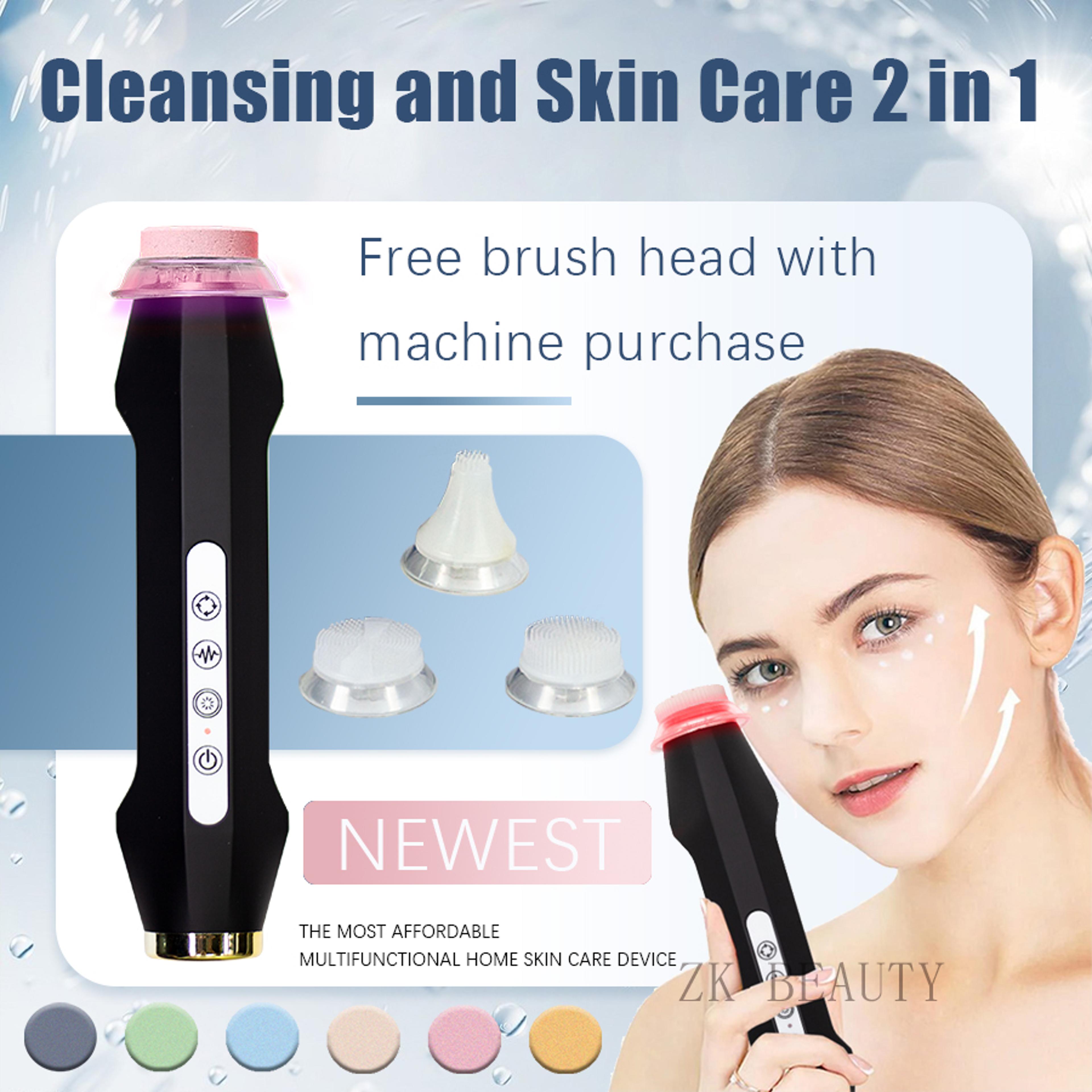 oxygen bubble silicone face cleansing brush 2-in-1 skin rejuvenation pore cleaner beauty device