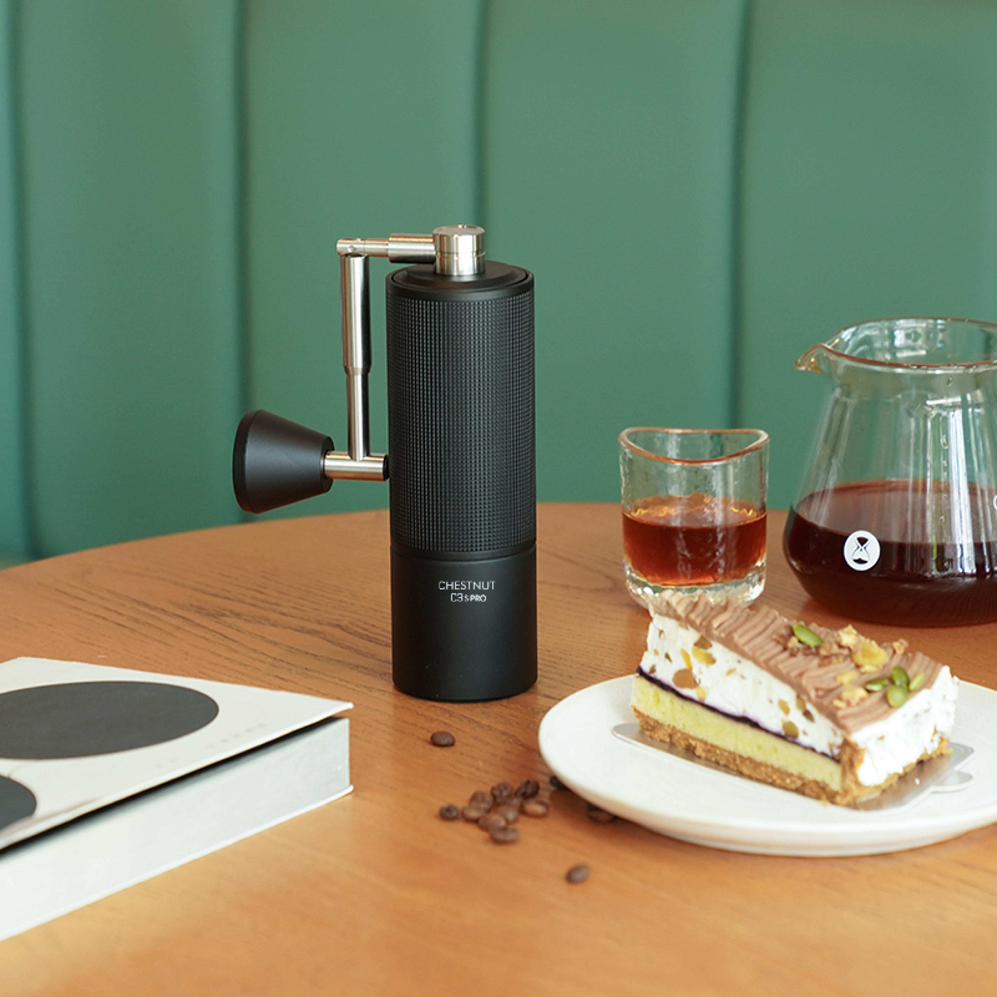 manual coffee grinder, adjustable stainless steel burr mill for espresso, premium conical hand grinder