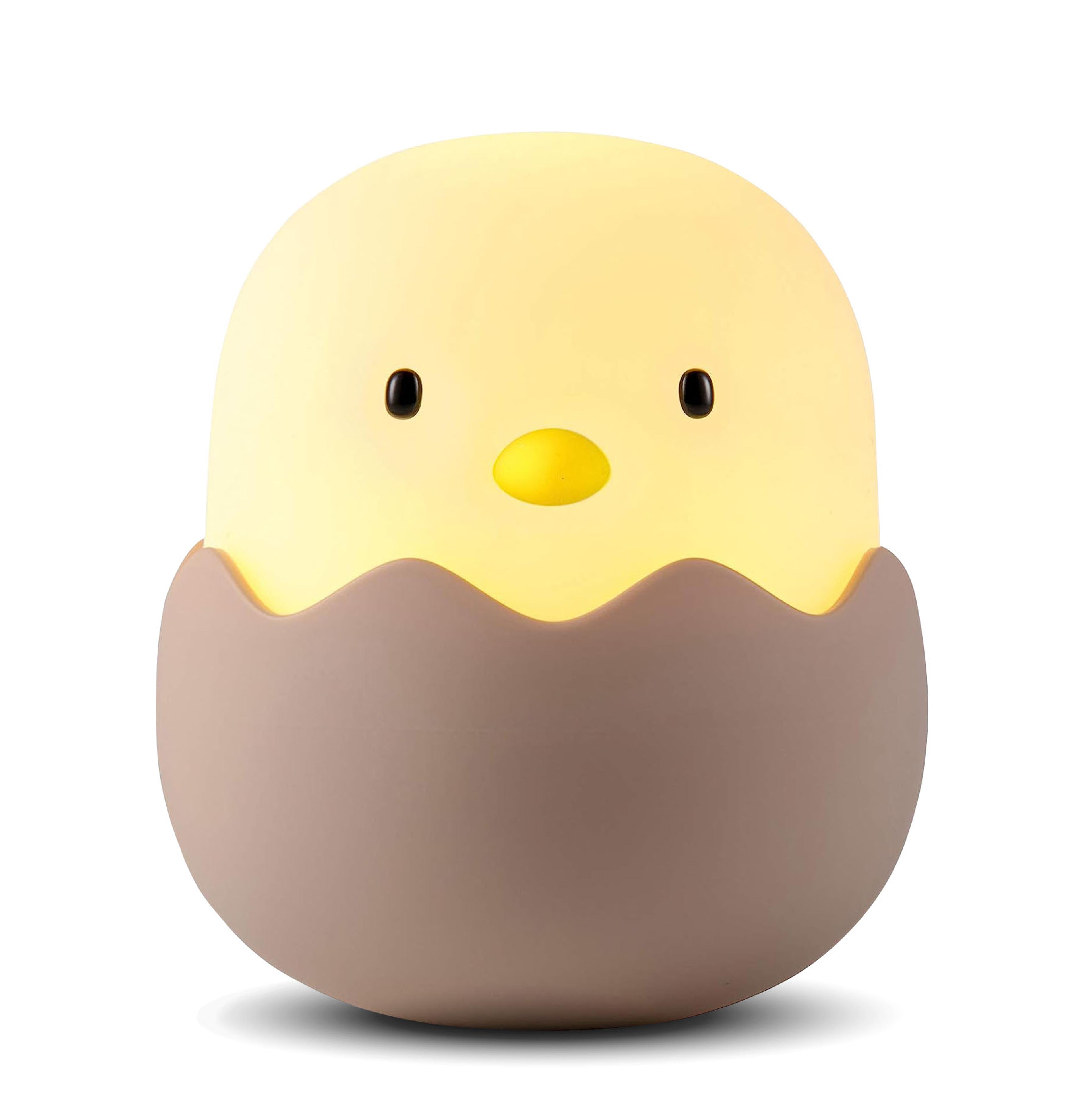 duck silicone night light for kids rechargeable, dimmable touch lamp with timer perfect bedroom decor gift