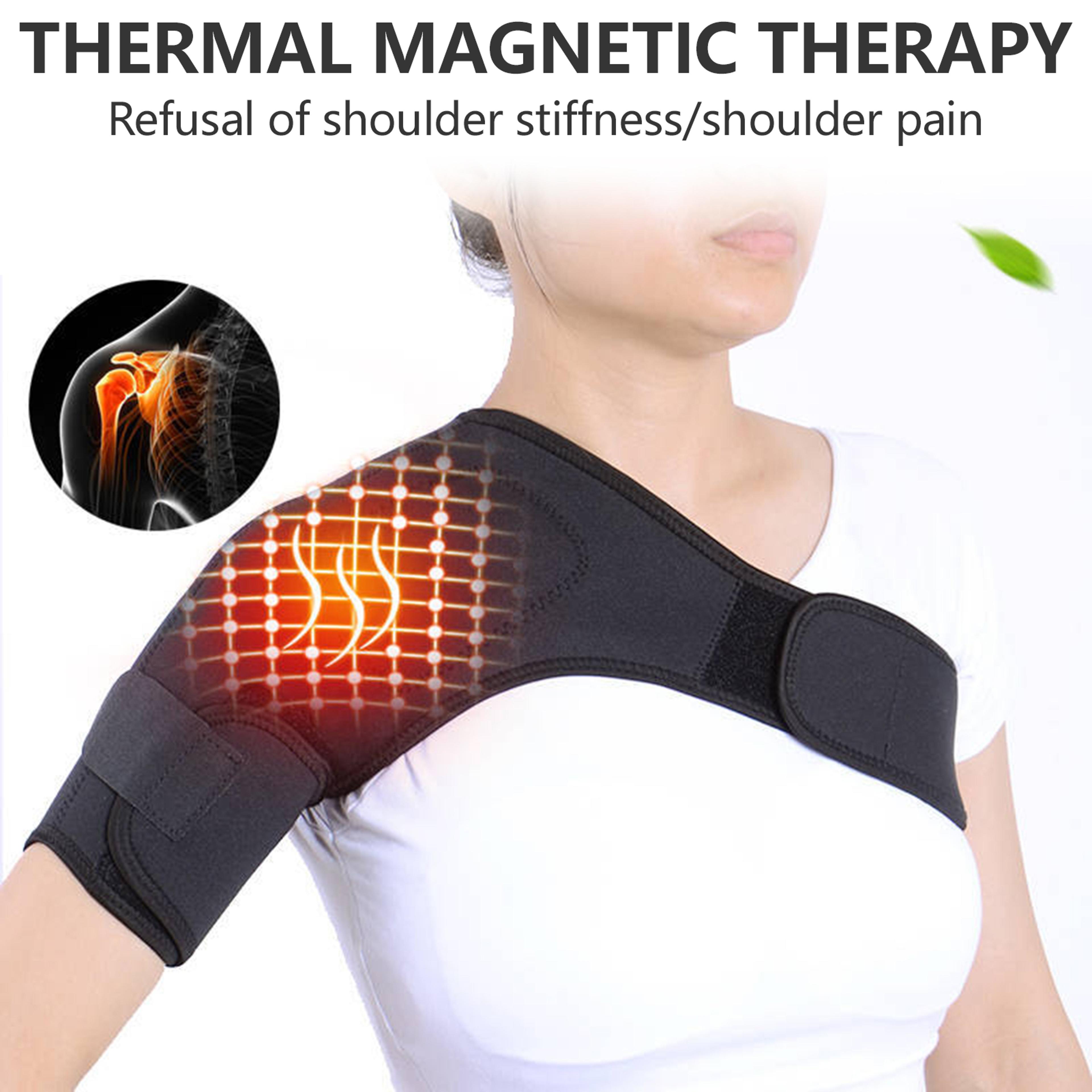 adjustable shoulder massager brace with heat for cervical pain relief and deep muscle relaxation