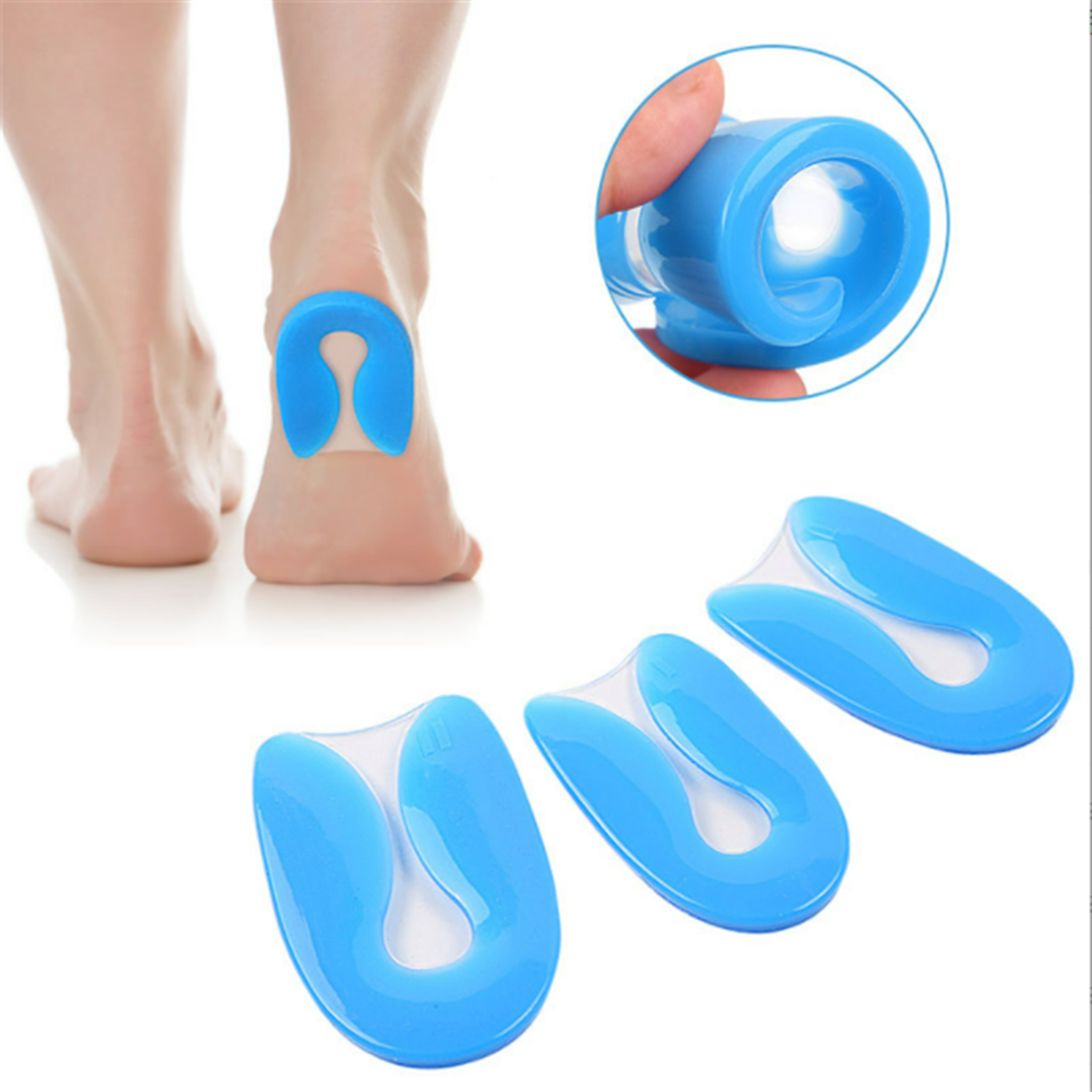 silicone gel insoles for foot pain relief, plantar fasciitis & heel spur support, cushioned shoe pads for feet care