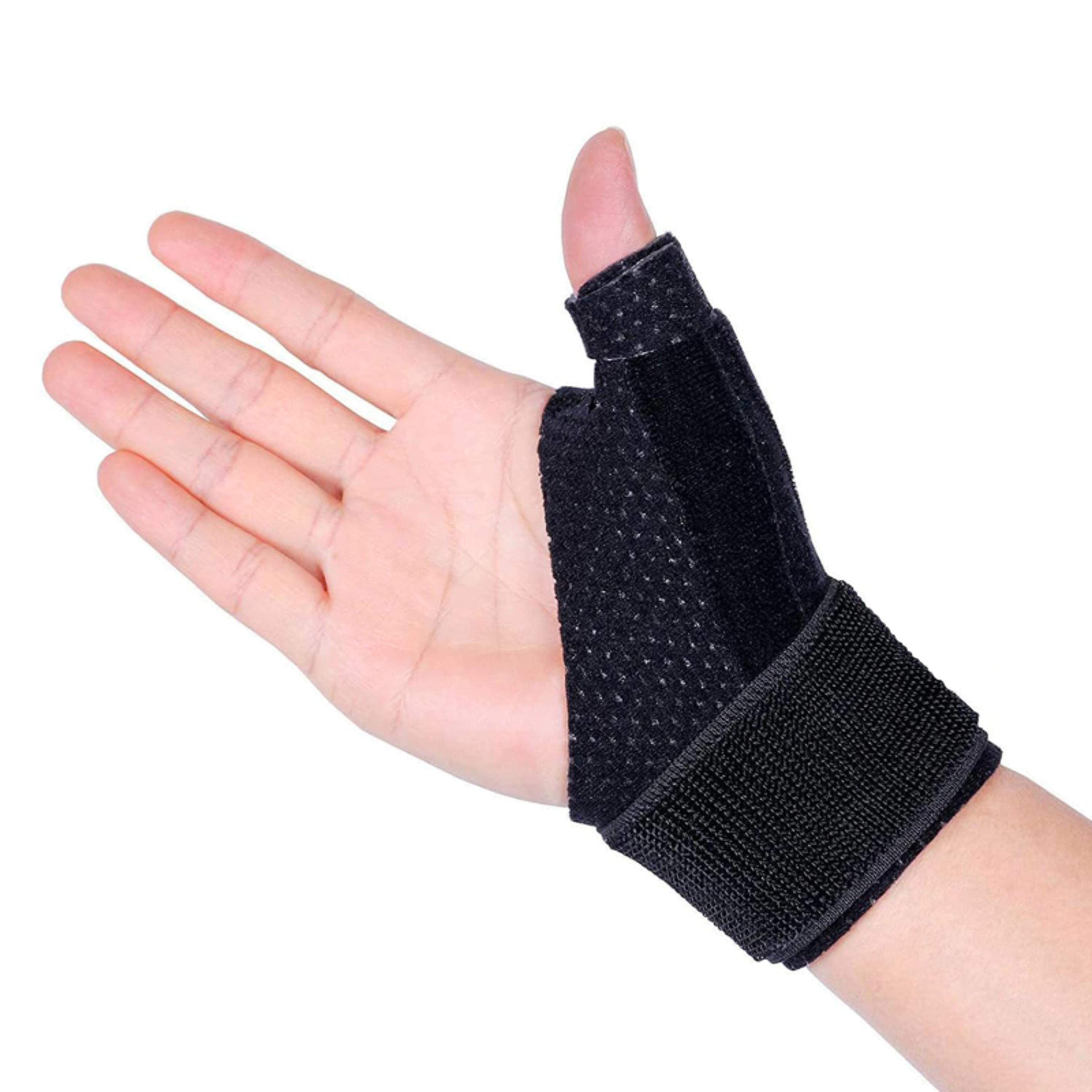 adjustable wrist support brace with thumb stabilizer, breathable compression thumb brace gloves