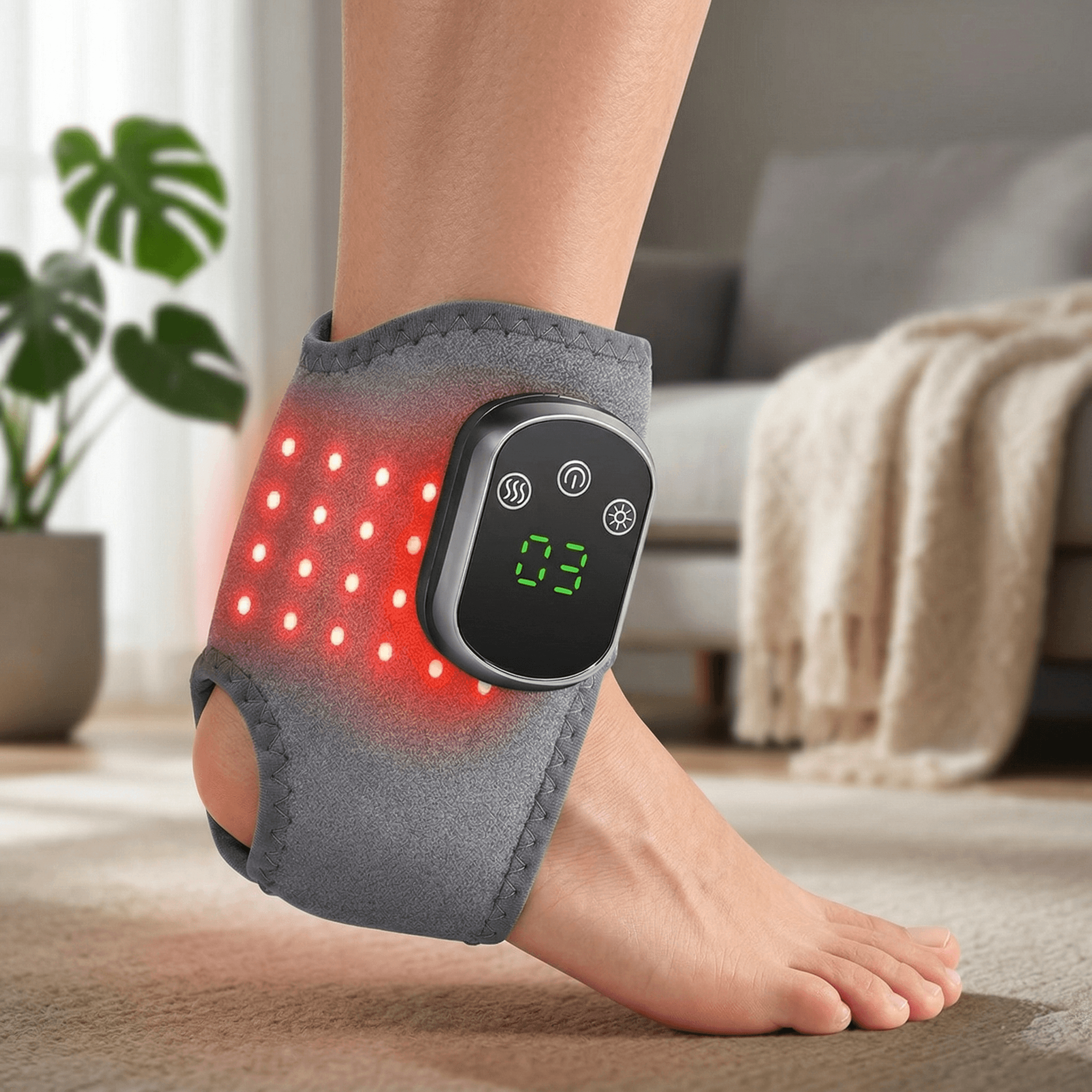 ankle massager belt with red light therapy for joint relaxation and fatigue relief