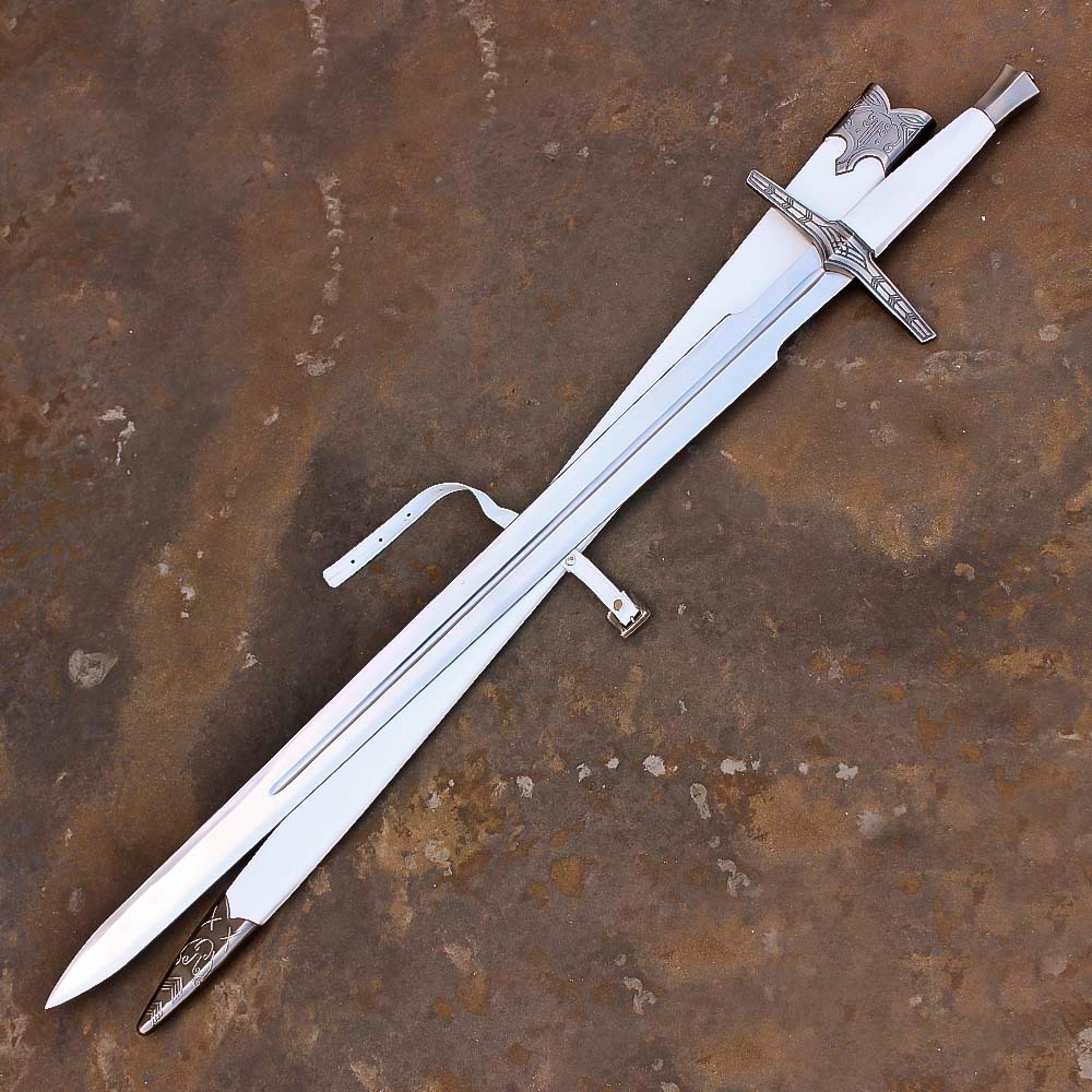 geralt of rivia replica white witcher sword with scabbard