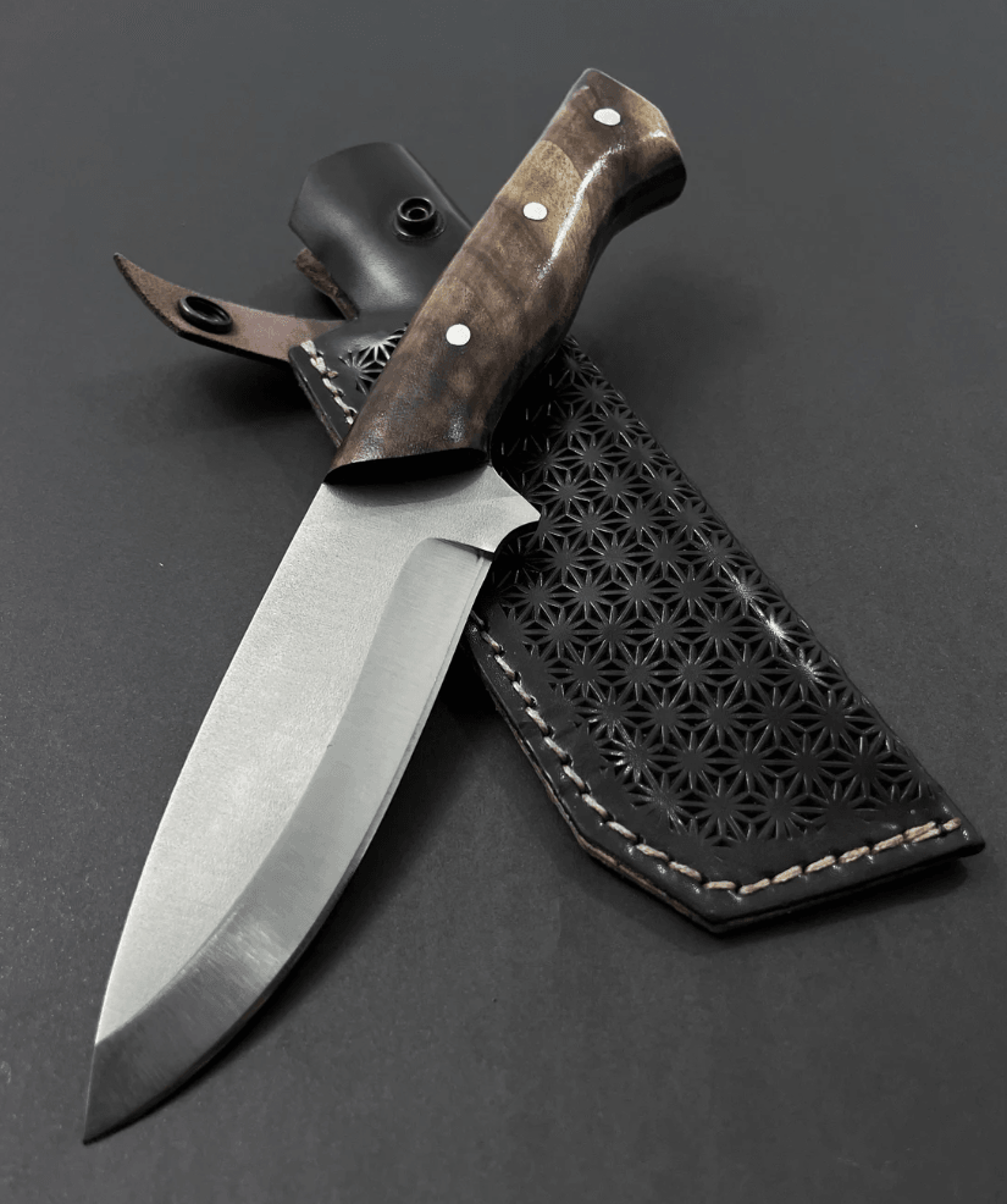 personalized full tang tactical knife | 4116 stainless steel blade + walnut handle | 10" engraved outdoor survival knife