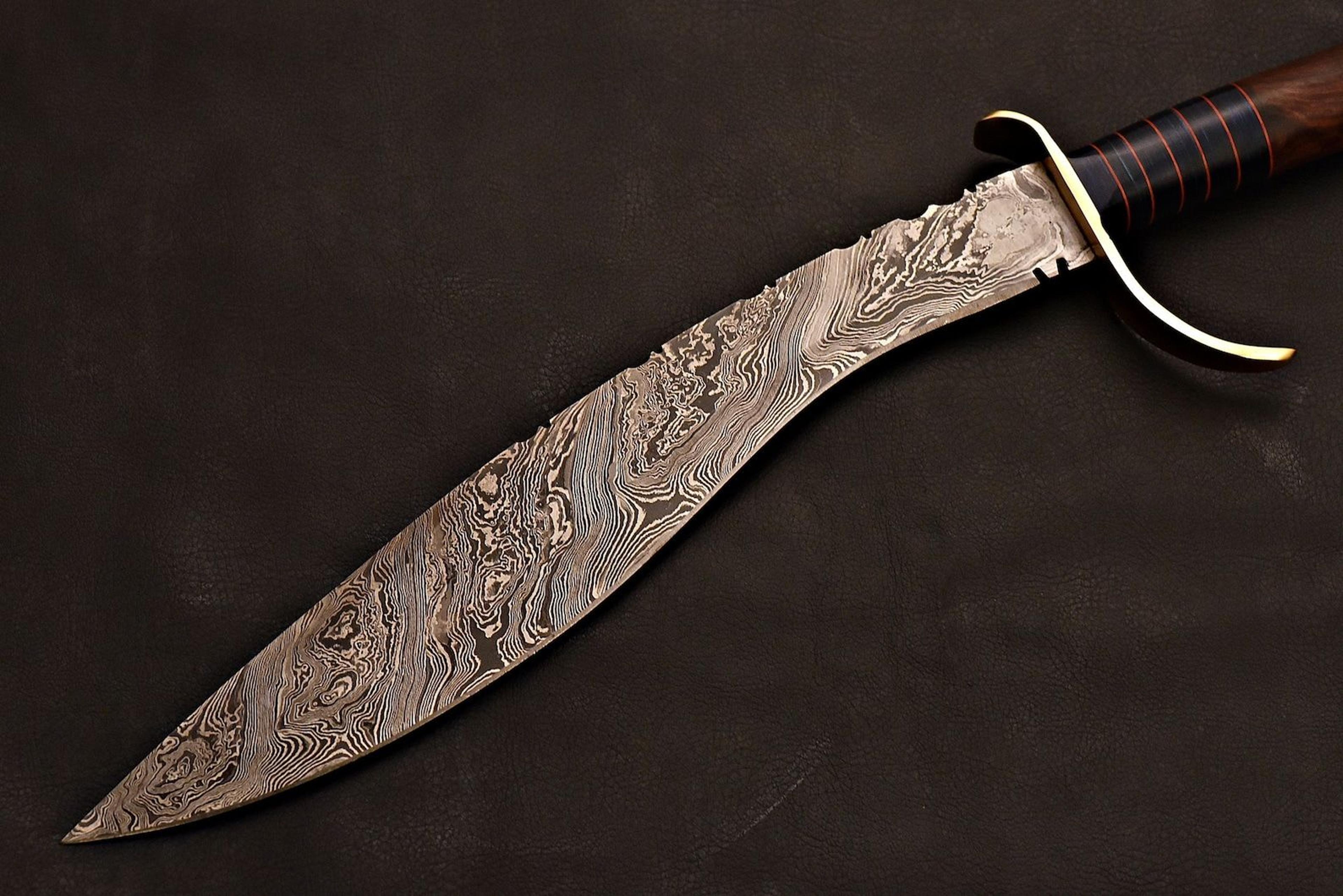 premium damascus kukri | outdoor hunting & bushcraft knife | wedding gift
