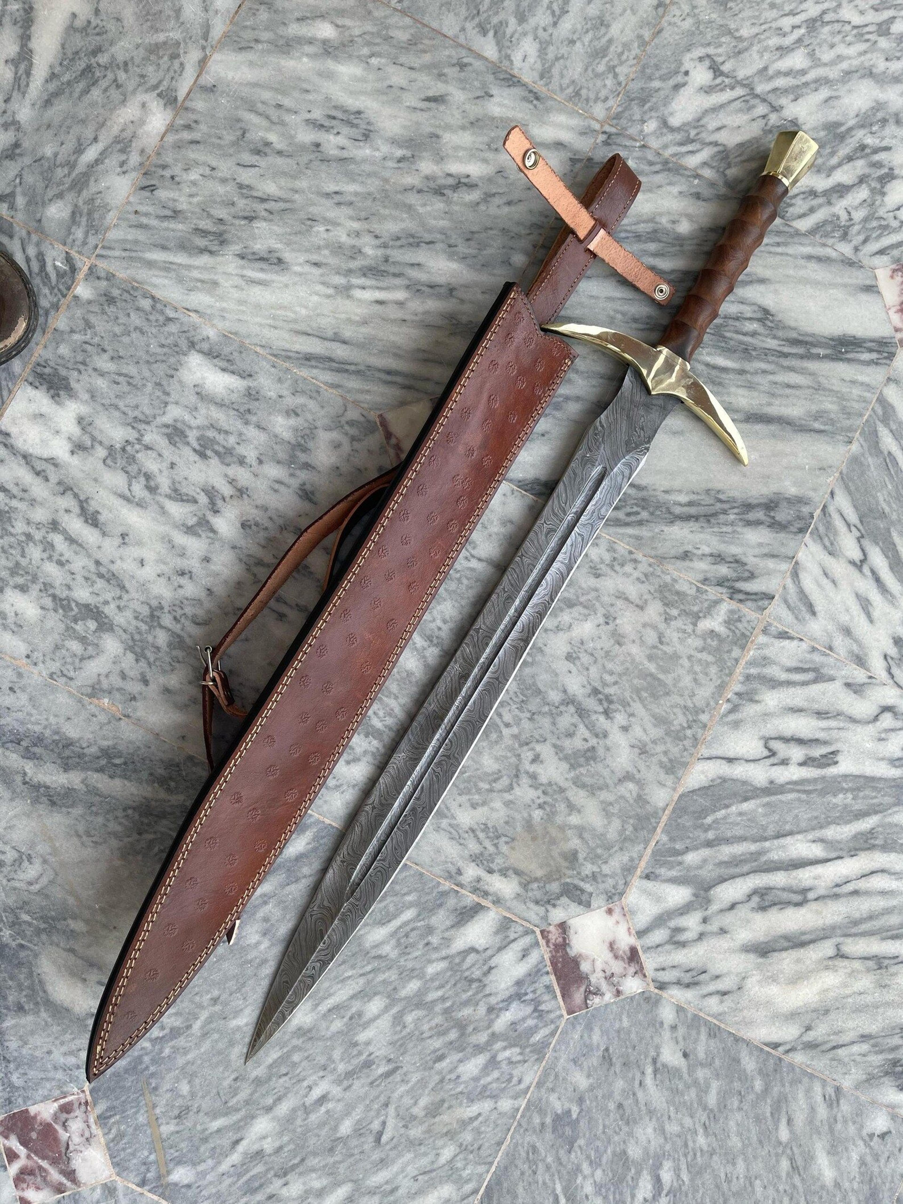 custom handmade damascus steel hobbit viking sword real viking style collector gift