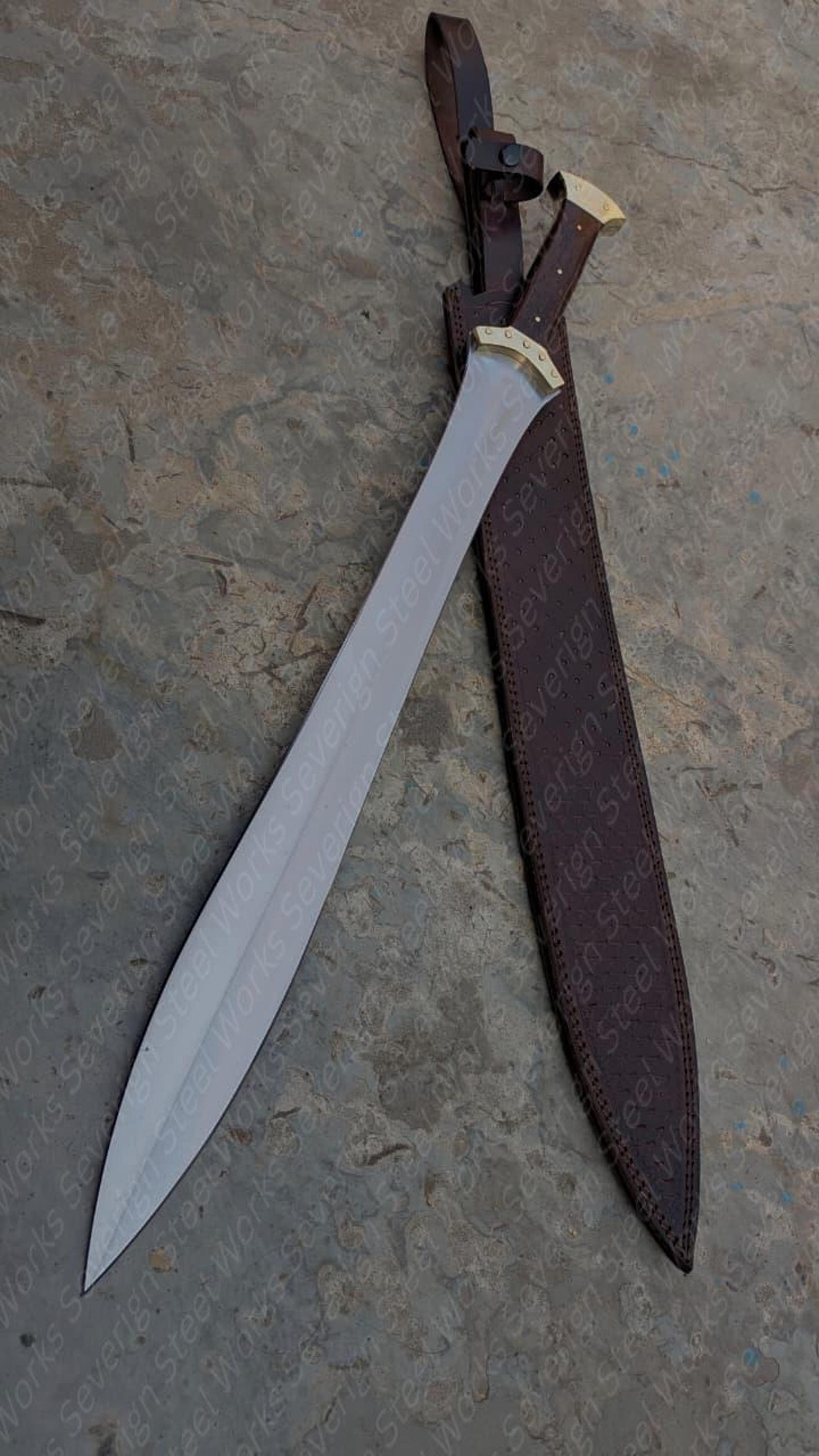 medieval seax sword, viking sax blade with leather sheath, norse history decor, warrior collector gift