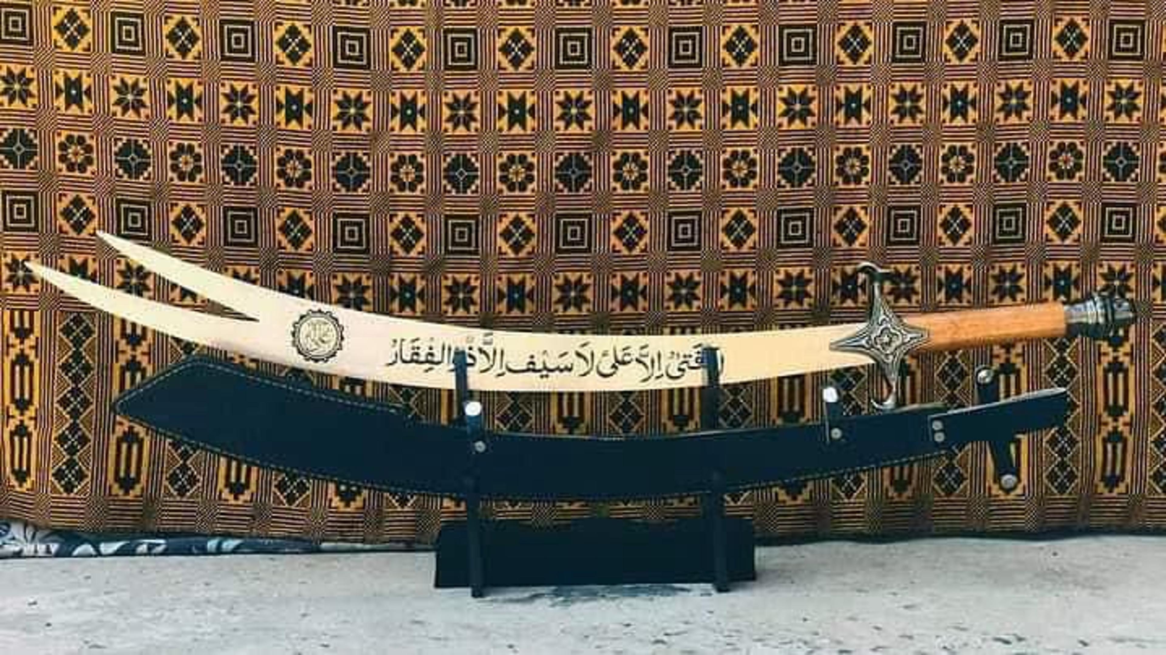 custom handmade d2 steel zulfiqar sword. replica sword, movie sword,