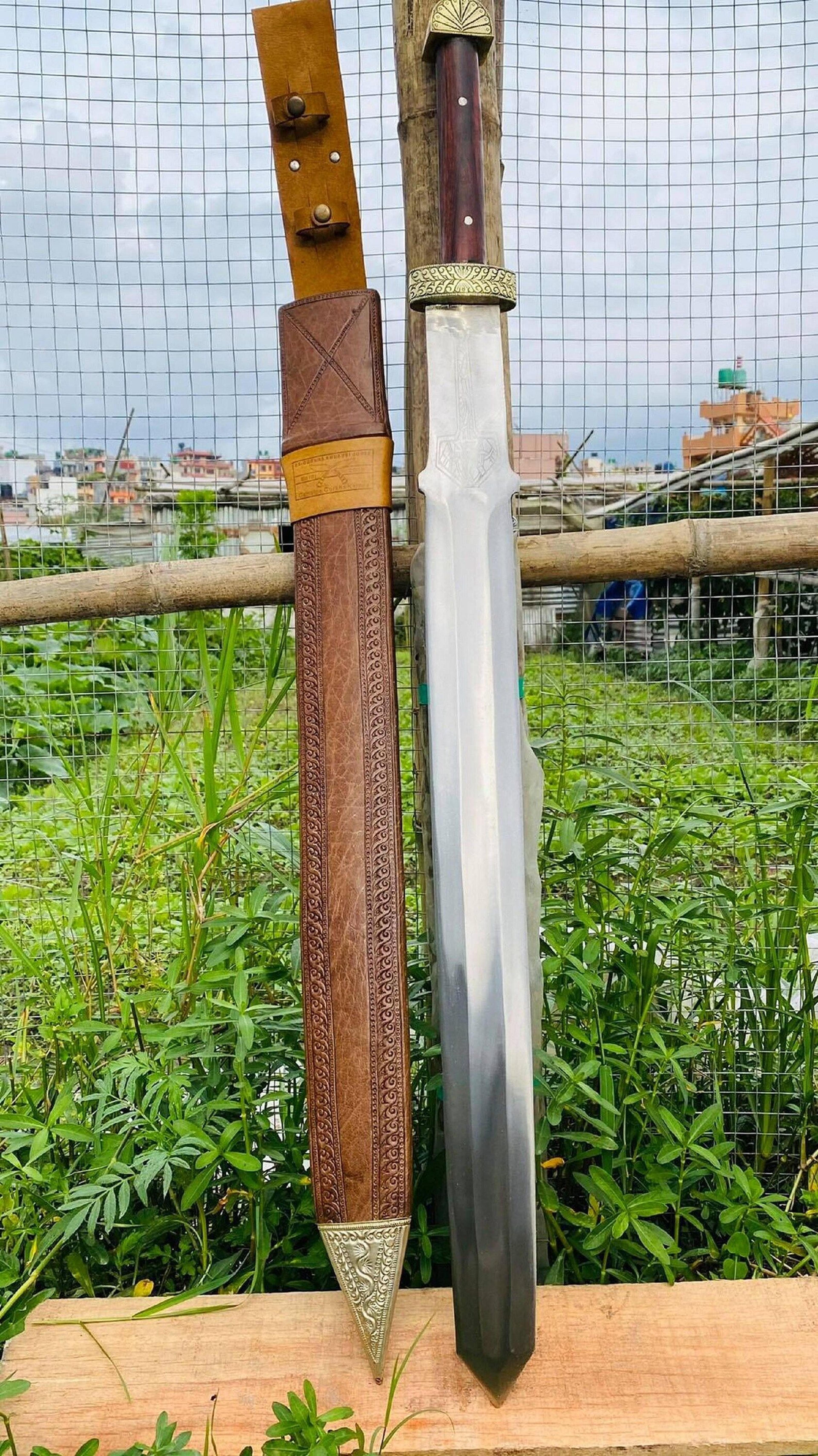 handmade khoda sword with 23 inch high carbon steel blade and rosewood handle - unique gift for husband