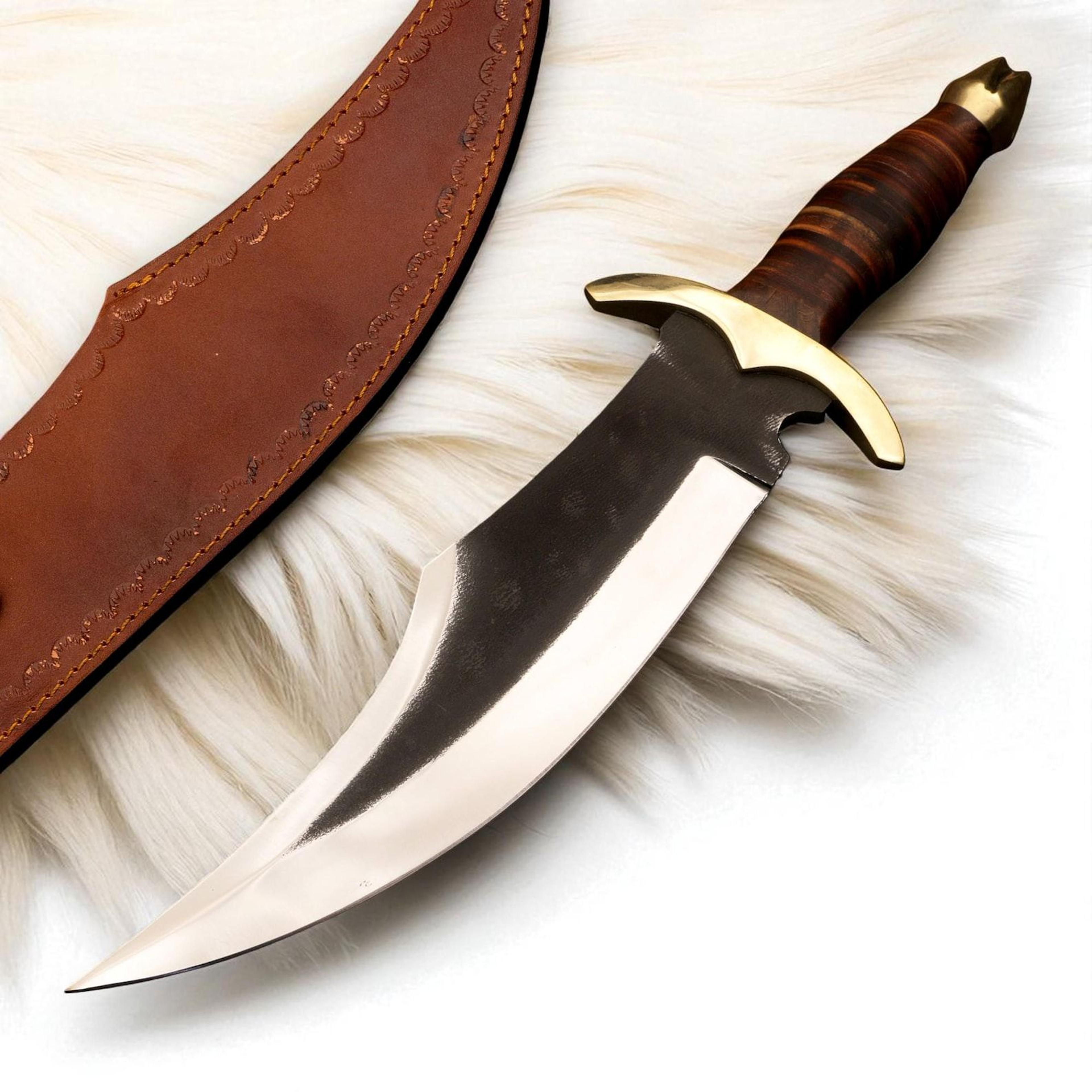 handmade kukri hunting knife with mirror polish stainless steel blade – premium fixed blade for outdoor, survival & coll